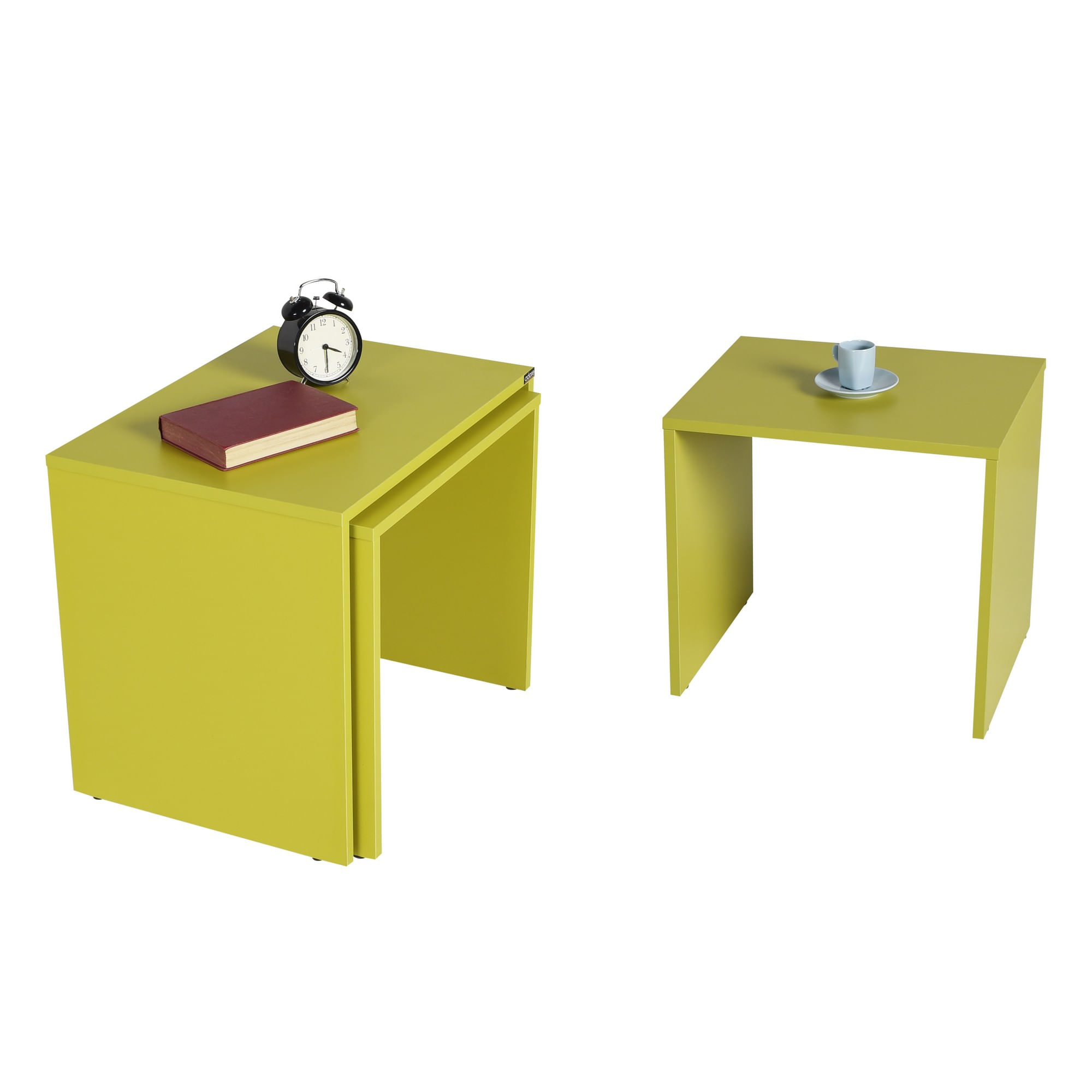 Masa de cuib, Hanah Home, panou de particule melaminat, verde, 55x40x47 cm — imaginea 3