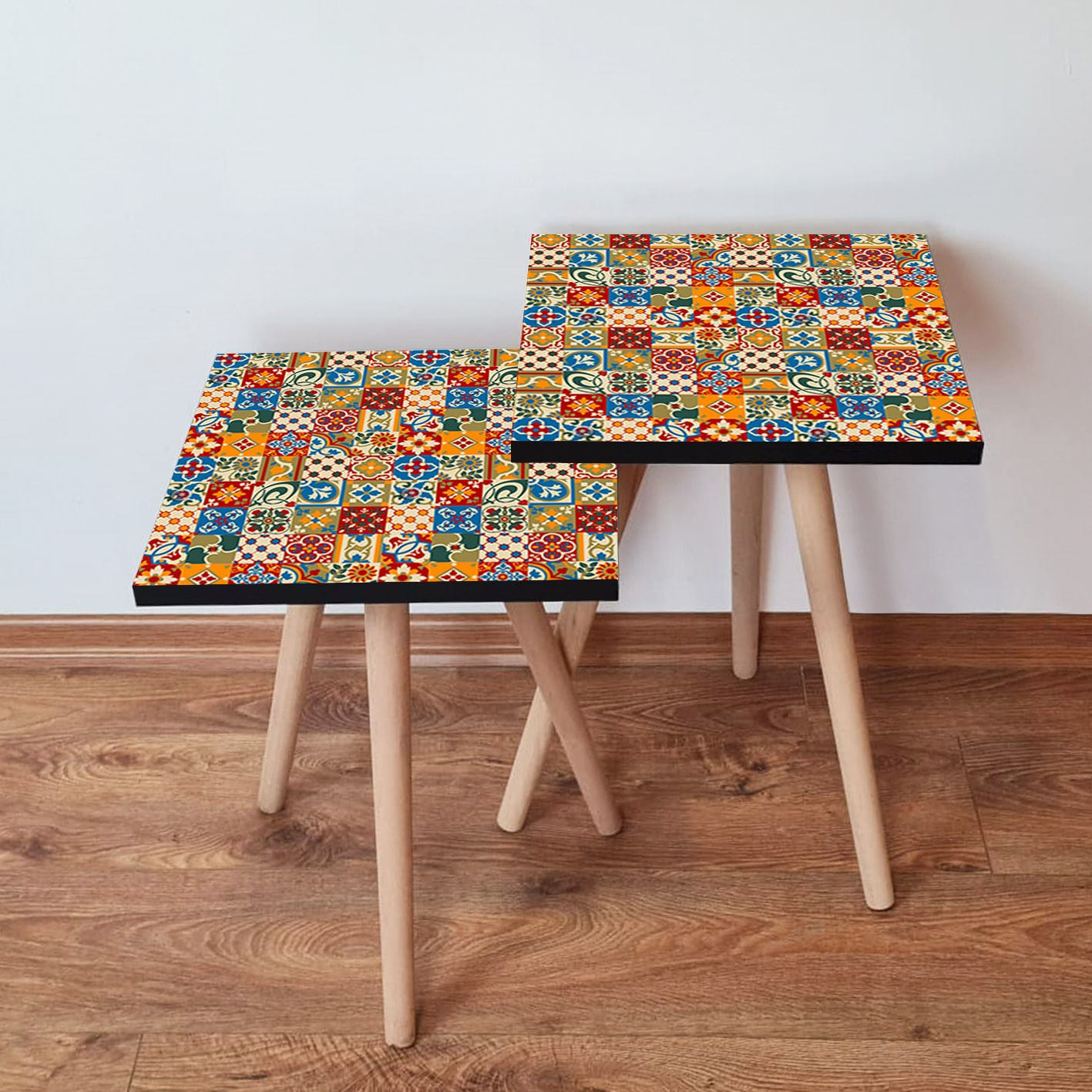 Set masute de cafea, Hanah Home, mdf, multicolor, 35x47x35 cm, 35x42x35 cm, 481LNA2566