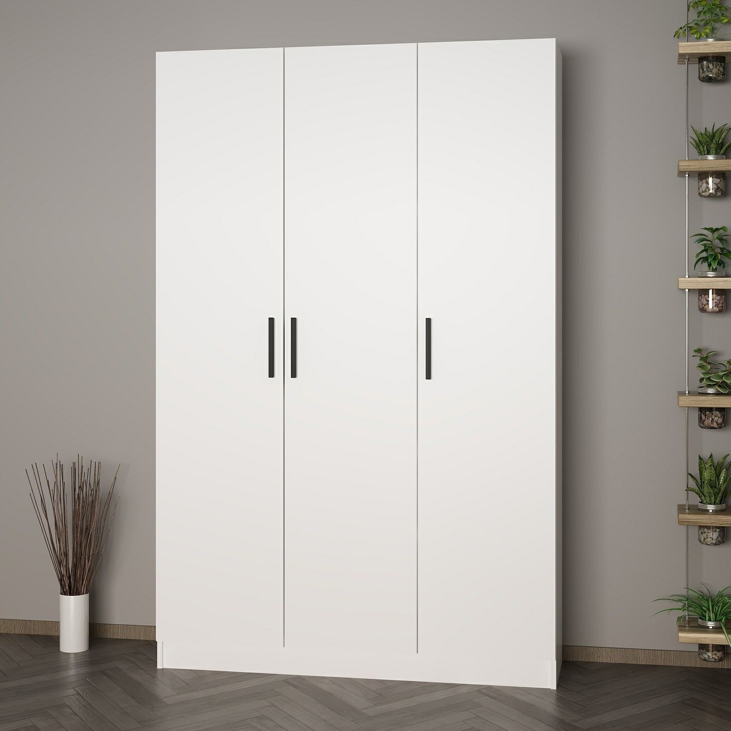 Suport de hol, Hanah Home, pal melaminat, alb, 135x35x210 cm — imaginea 4