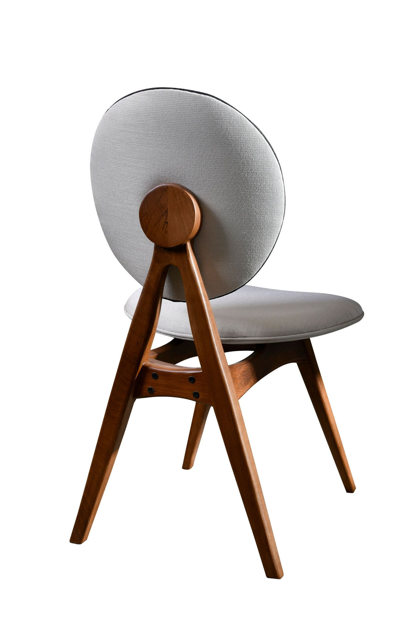 Set scaune, Hanah Home, lemn de carpen, in, nuc si crem, 54x55x93 cm — imaginea 2