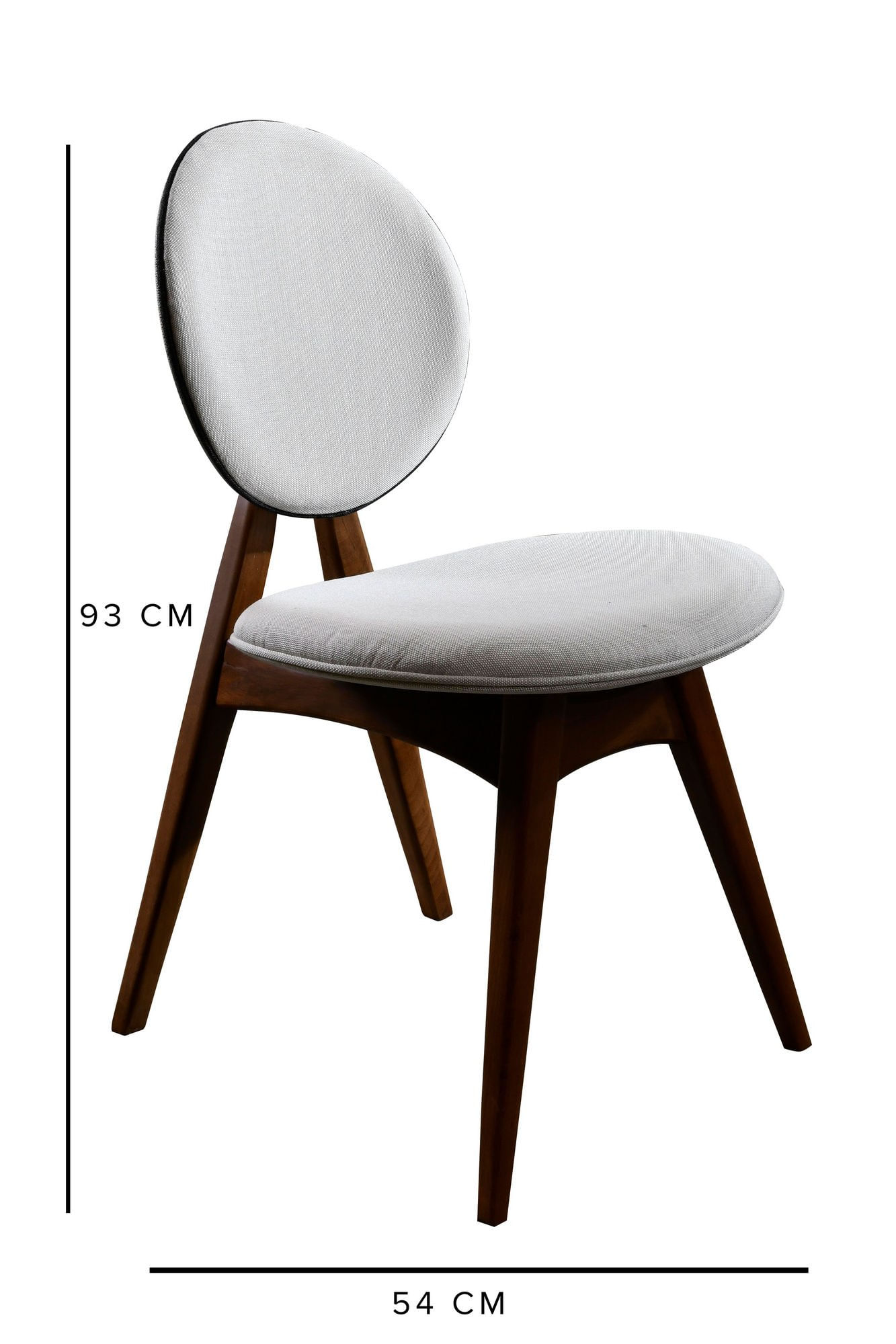Set scaune, Hanah Home, lemn de carpen, in, nuc si crem, 54x55x93 cm — imaginea 6