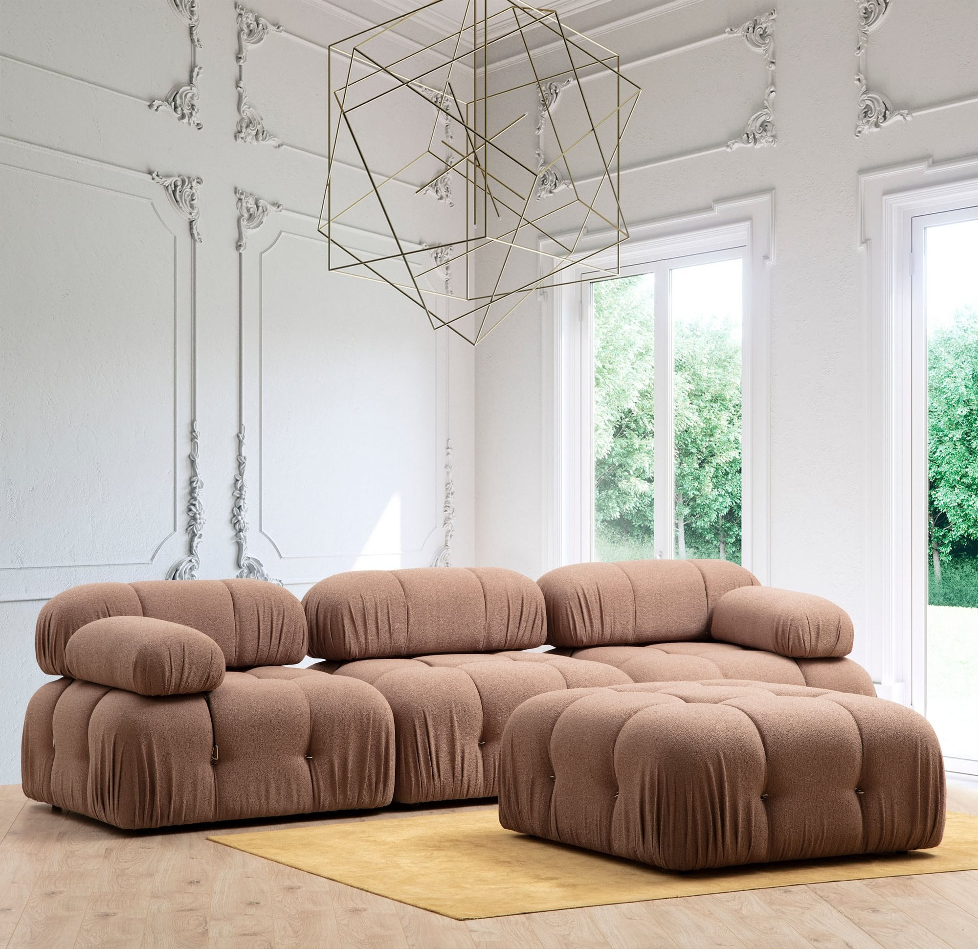 Fotoliu, Hanah Home, poliester, maro, 95x95x75 cm — imaginea 3