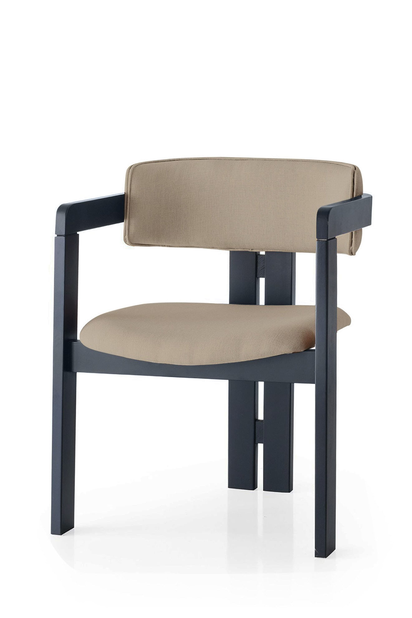 Fotoliu, Hanah Home, lemn, negru si mink, 58x49x76 cm — imaginea 3