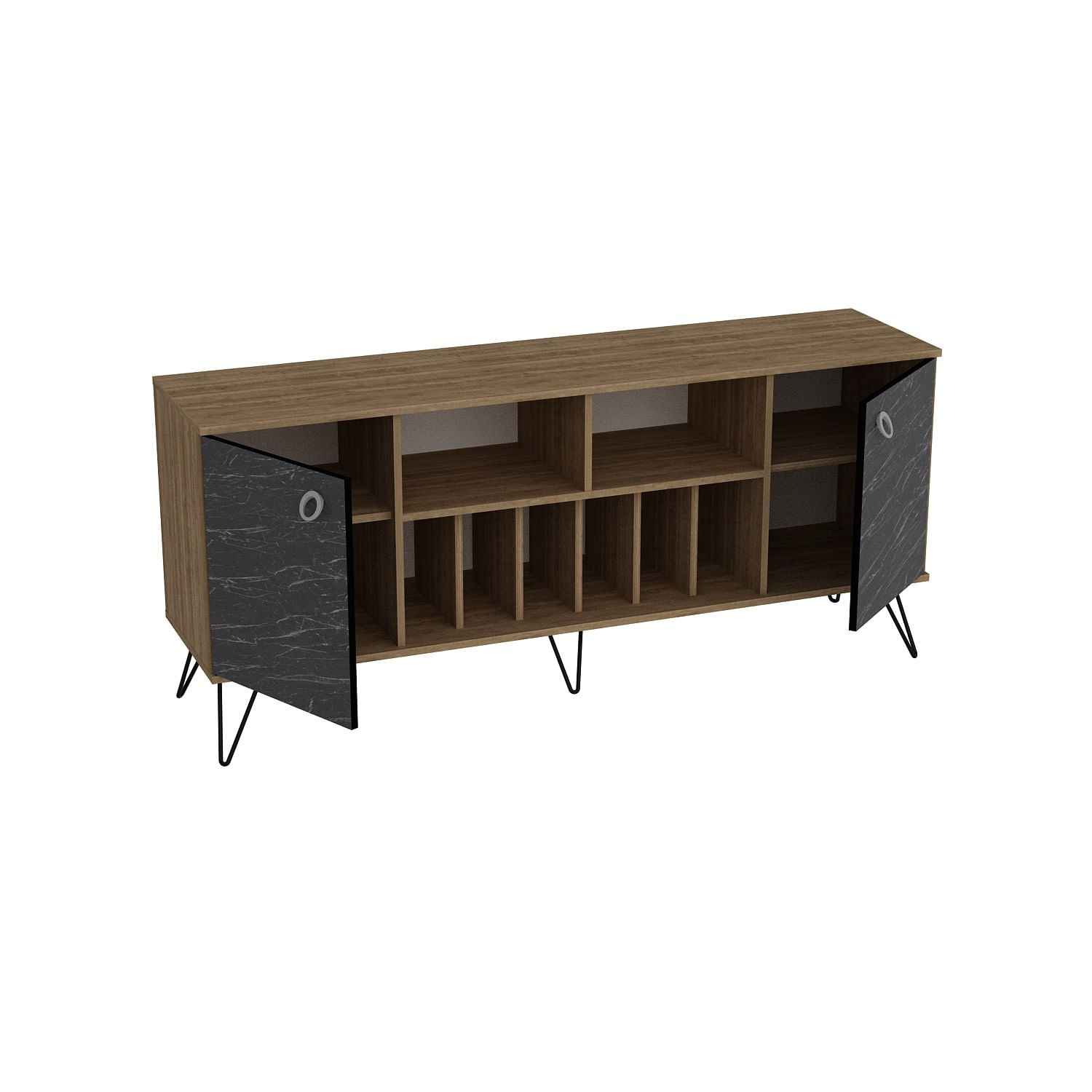 Consola, Hanah Home, pal melaminat, nuc si negru, 180x44.8x78.6 cm, 875ZNA3507 — imaginea 6