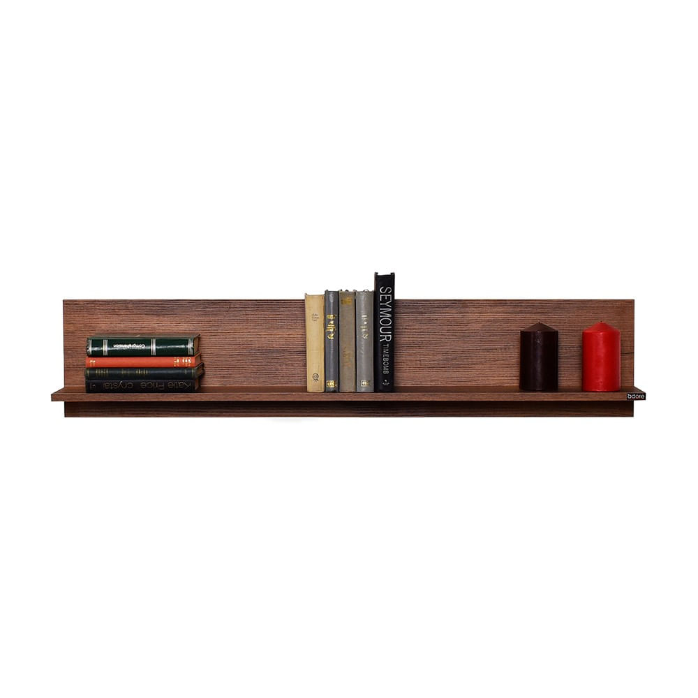 Raft de perete, Hanah Home, pal melaminat, oslo si nuc, 120x25x20 cm — imaginea 4