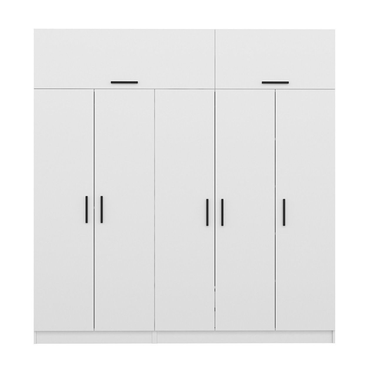 Dulap, Hanah Home, pal melaminat, alb, 225x52x235 cm — imaginea 2