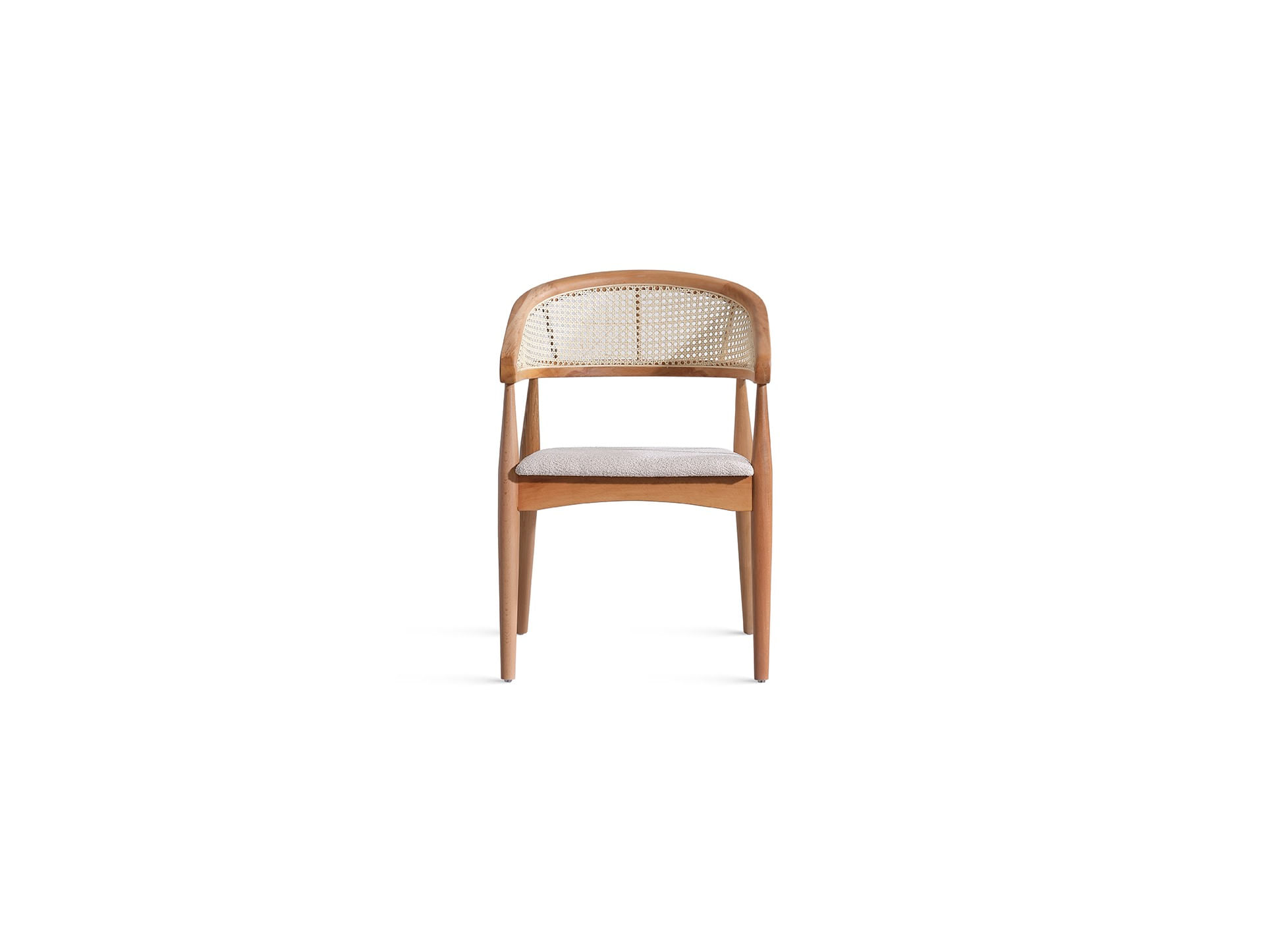 Scaun, Hanah Home, lemn de fag, tesatura teddy, natural, 54x49x79 cm — imaginea 3