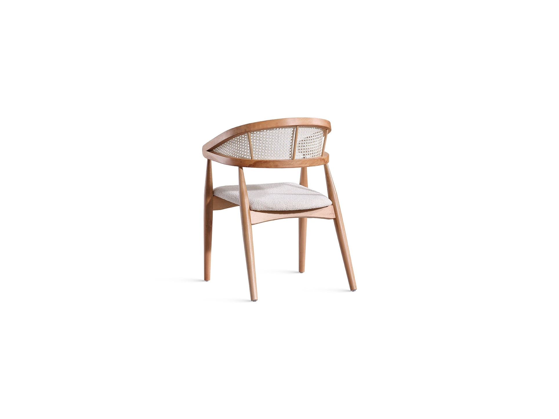Scaun, Hanah Home, lemn de fag, tesatura teddy, natural, 54x49x79 cm — imaginea 5