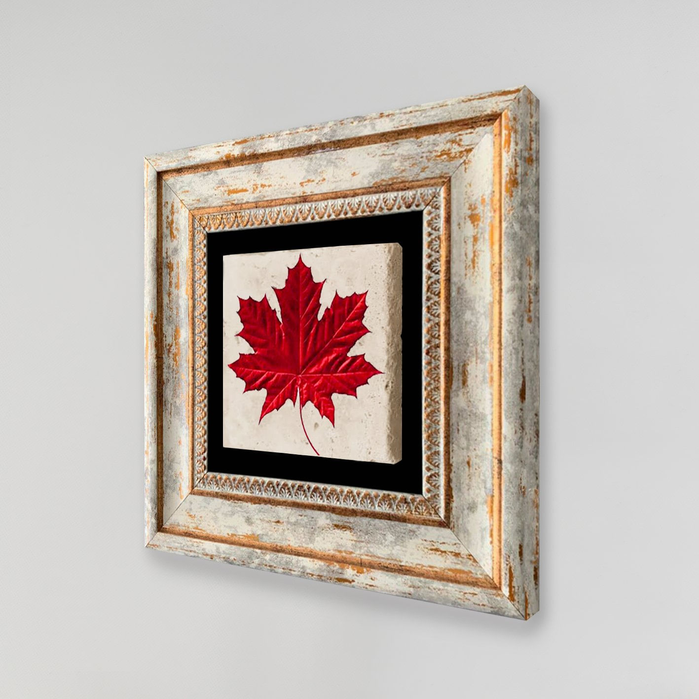 Tablou decorativ cu rama, Wallxpert, piatra, multicolor, 20x20 cm, 602KLV1133