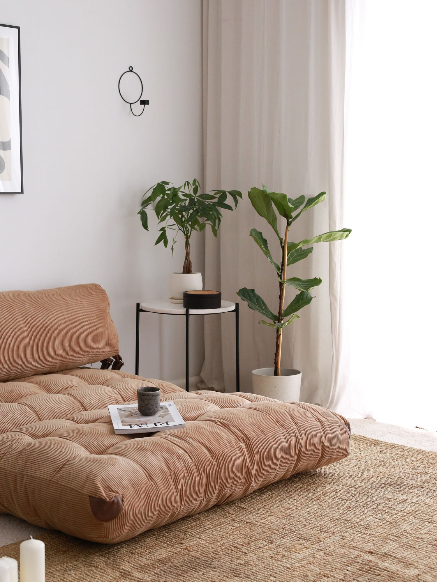 Canapea extensibila 2 locuri, Hanah Home, catifea, camel, 120x79x75 cm - 4 | YEO