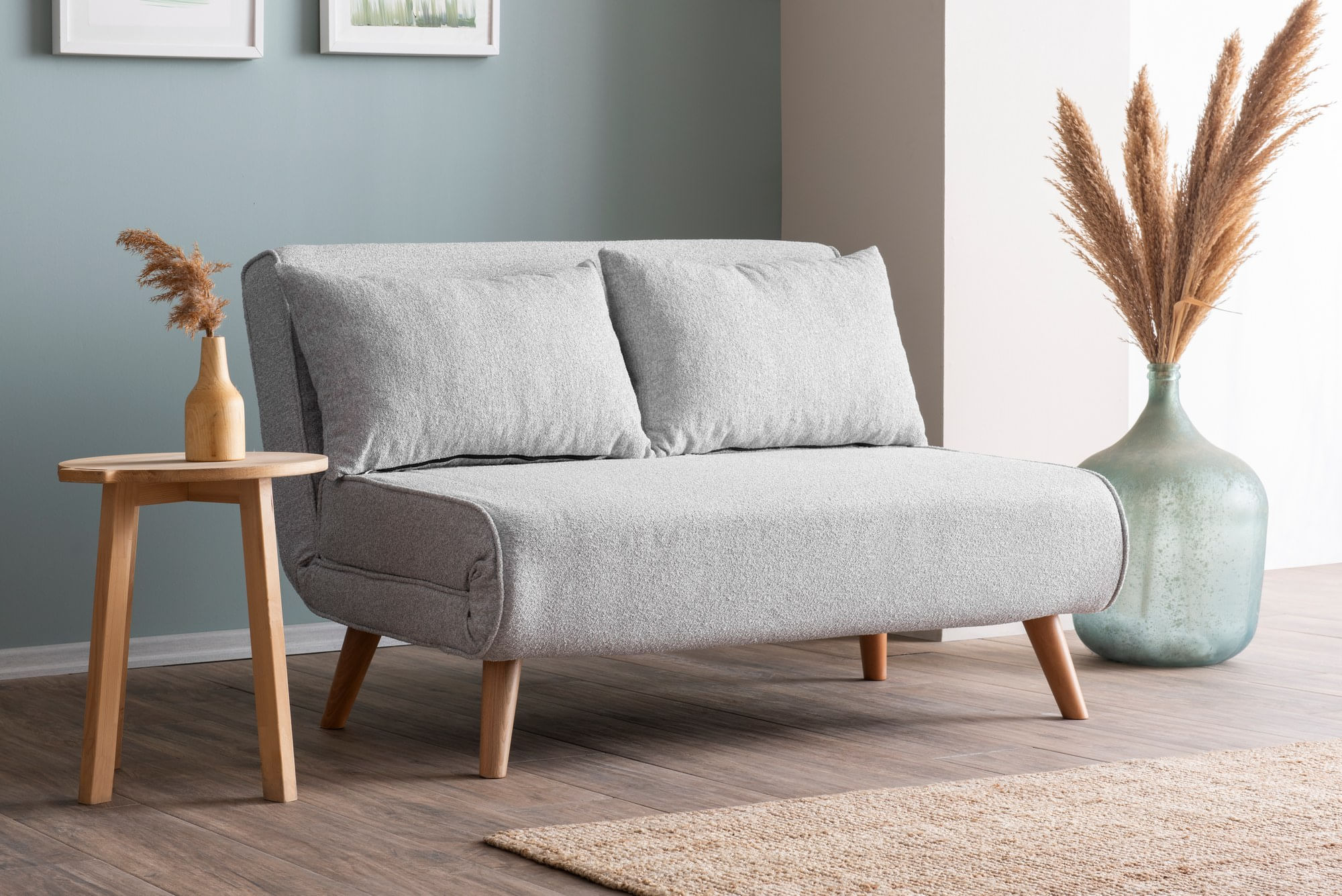 Canapea extensibila 2 locuri, Atelier Del Sofa, stofa teddy, gri, 120x180 cm — imaginea 11