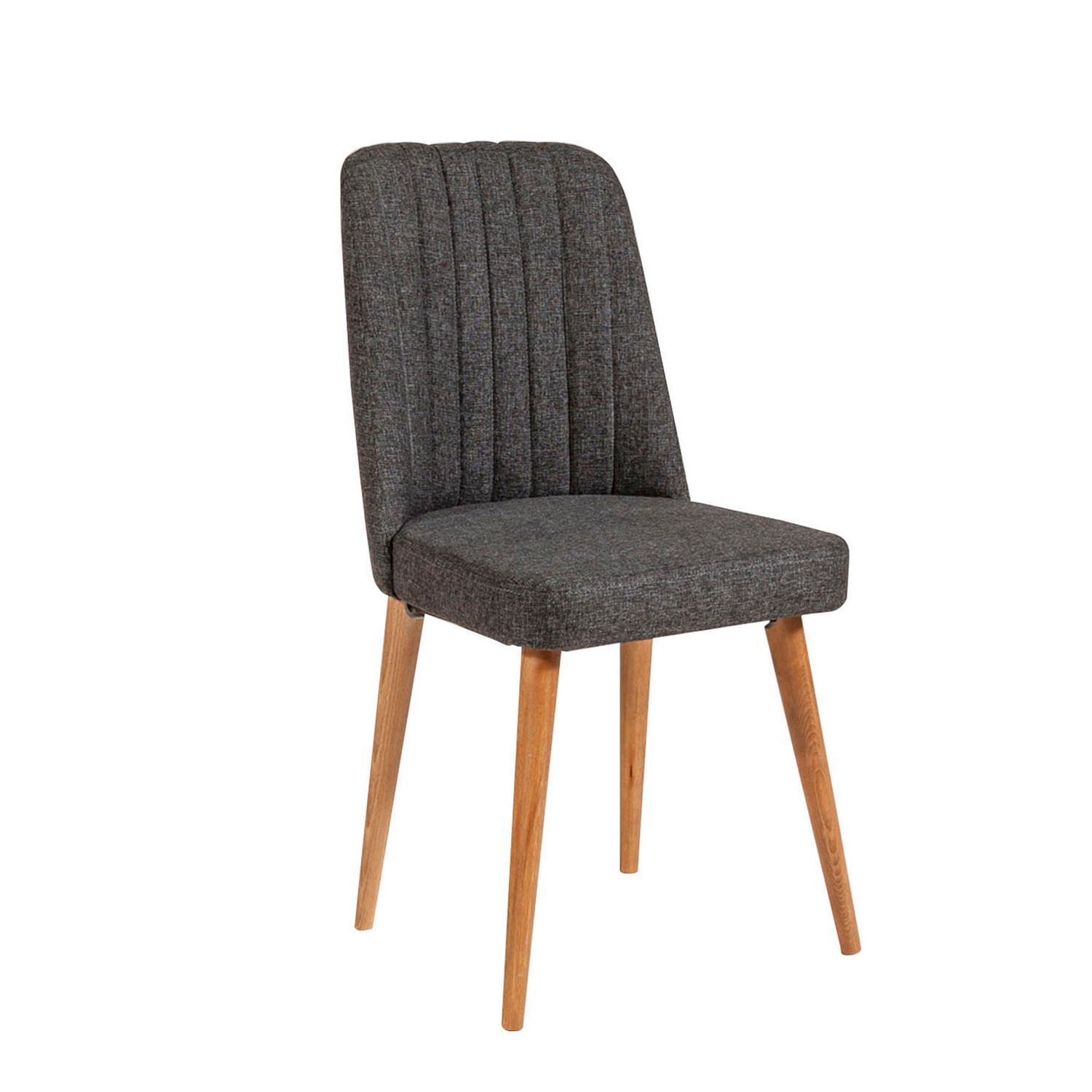 Scaun, Hanah Home, textile in, pin atlantic si antracit, 47x46x89 cm — imaginea 2
