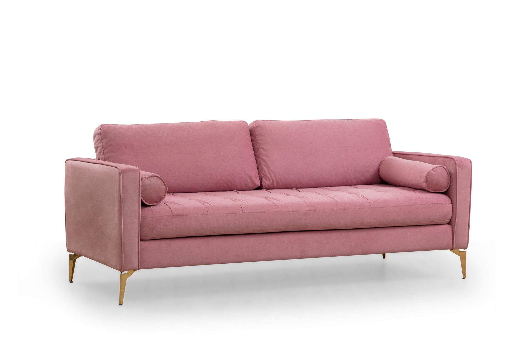 Canapea 3 locuri, Atelier Del Sofa, lemn fag si pal, roz prafuit, 215x90x70 cm — imaginea 6