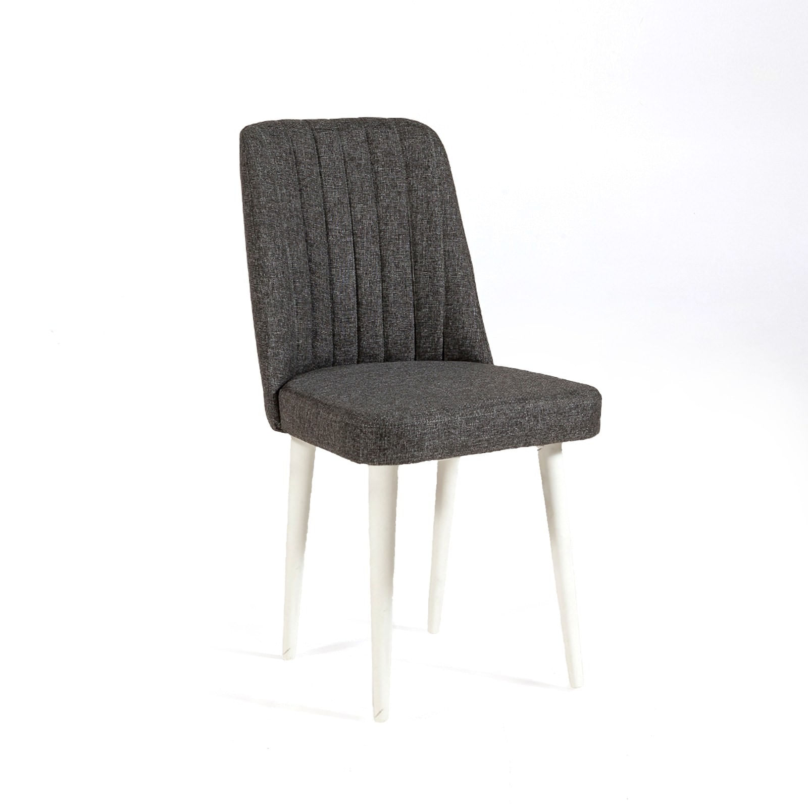 Scaun, Hanah Home, panou aglomerat cu melamina, alb, antracit, 47x46x89 cm — imaginea 3