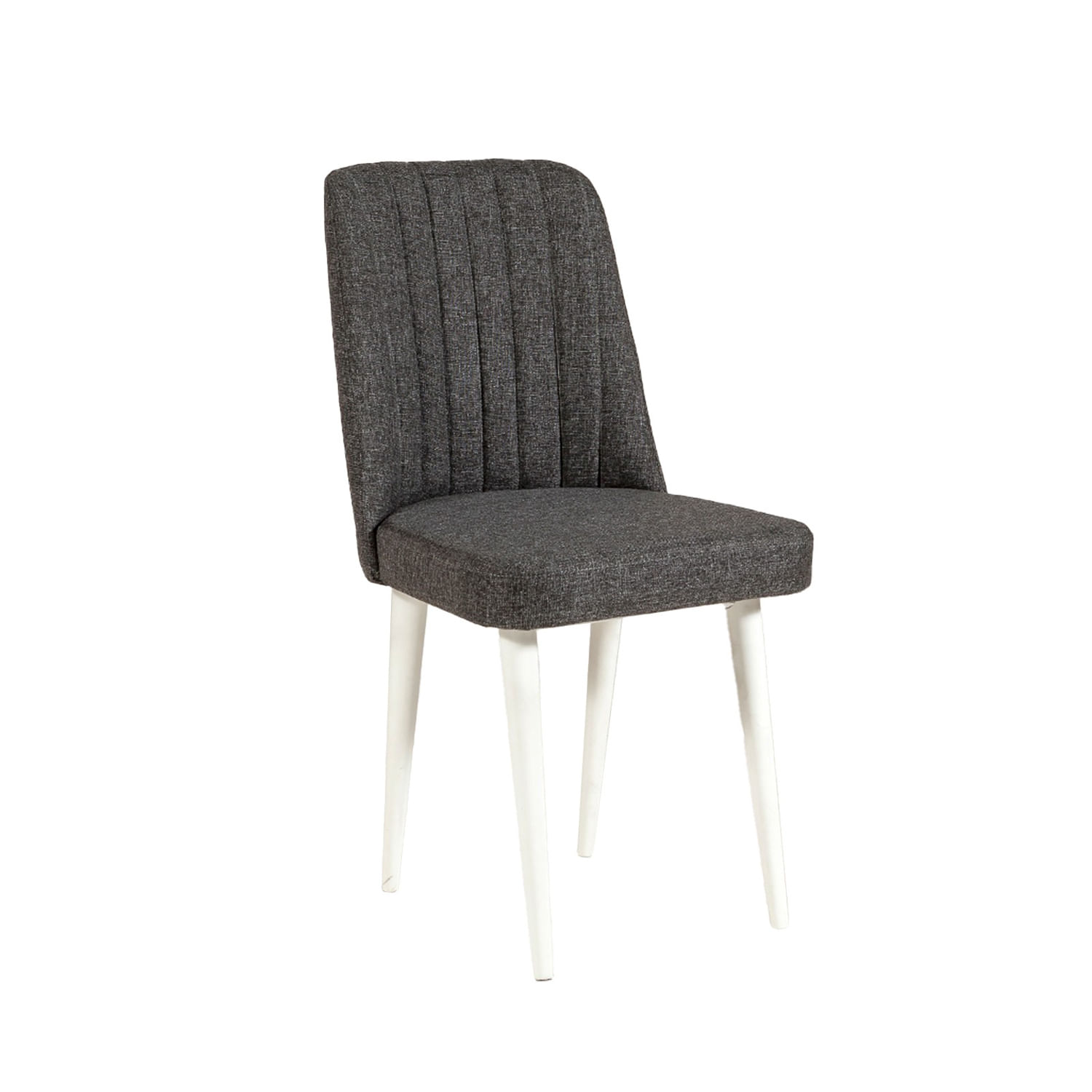 Scaun, Hanah Home, panou aglomerat cu melamina, alb, antracit, 47x46x89 cm — imaginea 5