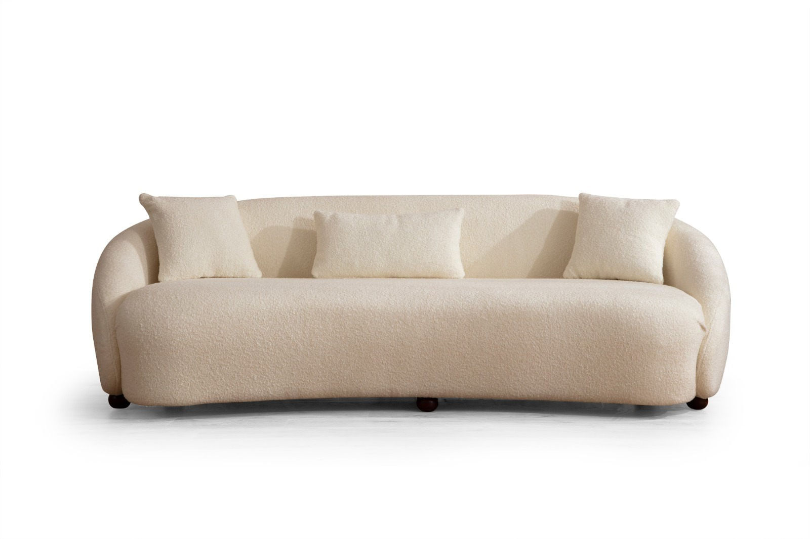 Canapea 3 locuri, Hanah Home, material textil crem, 230x94x75 cm — imaginea 4