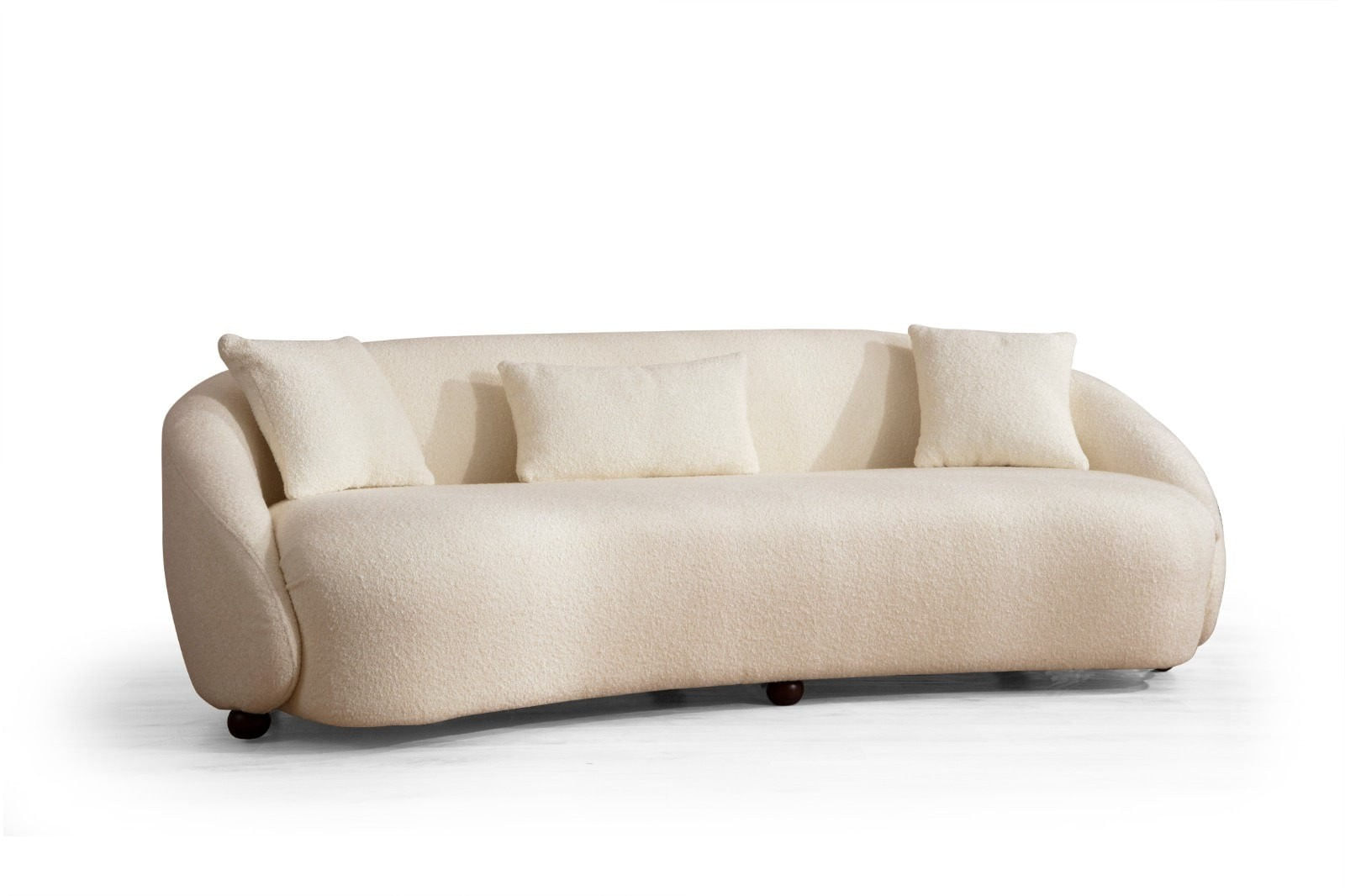Canapea 3 locuri, Hanah Home, material textil crem, 230x94x75 cm — imaginea 5