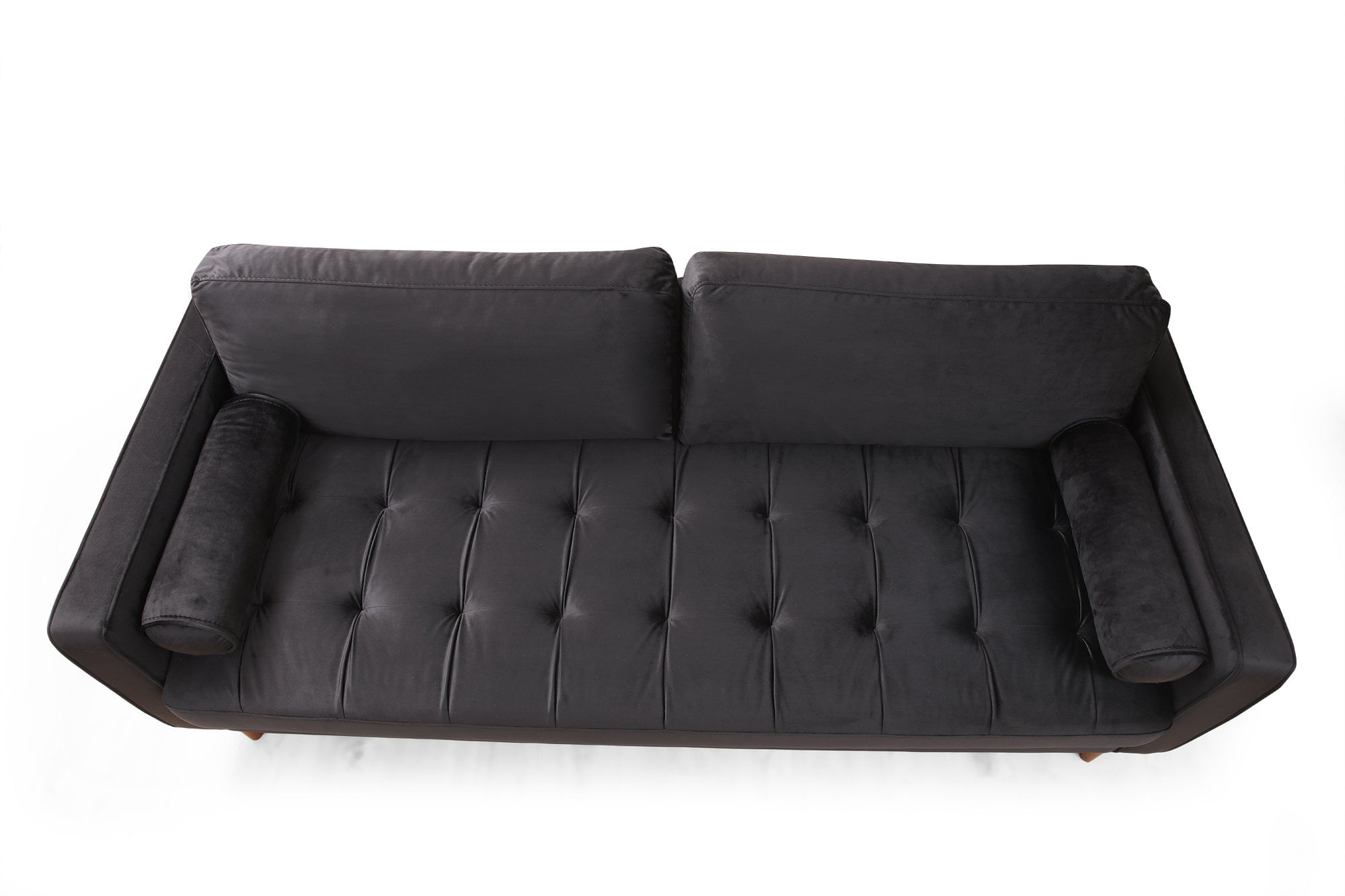 Canapea 3 locuri, Atelier Del Sofa, lemn fag si pal, negru si stejar, 215x90x70 cm — imaginea 6