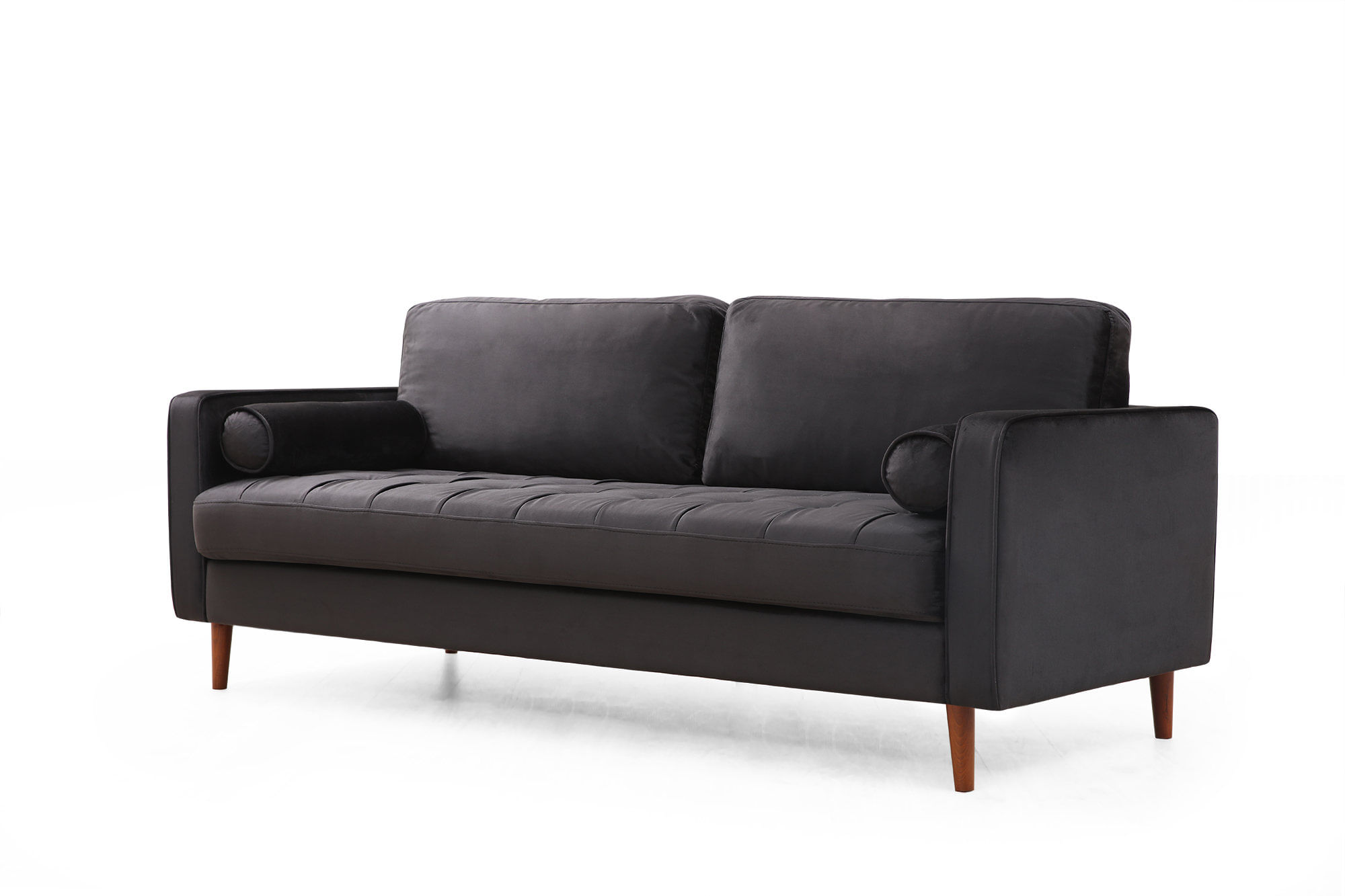 Canapea 3 locuri, Atelier Del Sofa, lemn fag si pal, negru si stejar, 215x90x70 cm — imaginea 10