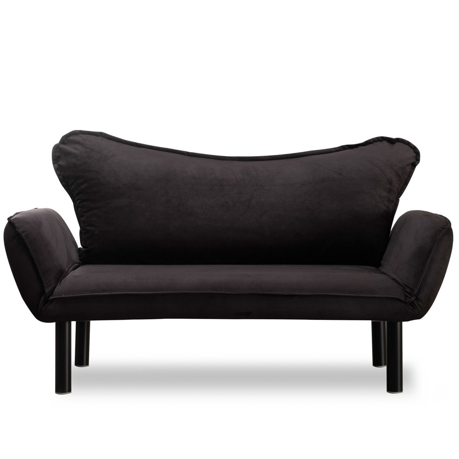 Canapea extensibila 2 locuri, Hanah Home, metal, negru, 150x70x75 cm