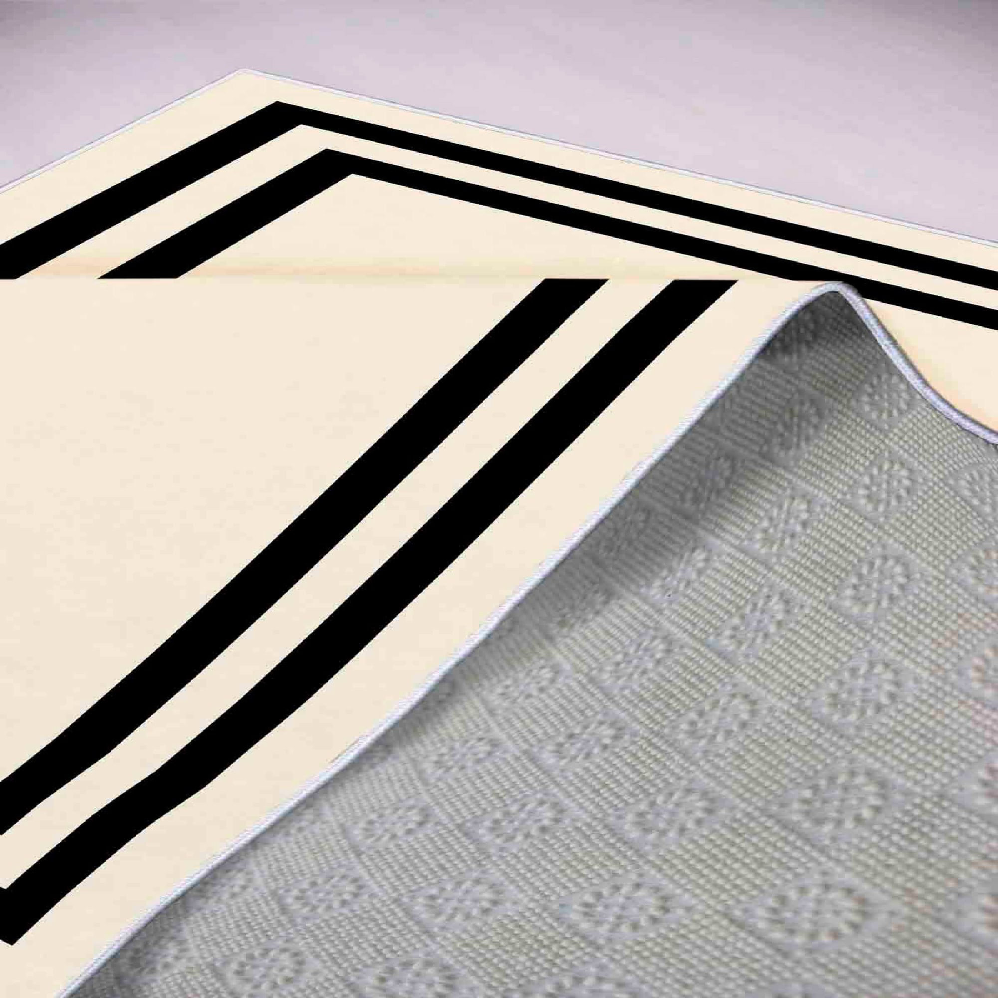 Covoras de intrare, Conceptum Hypnose, bej negru, 80x50 cm, 100% poliester, antiderapant