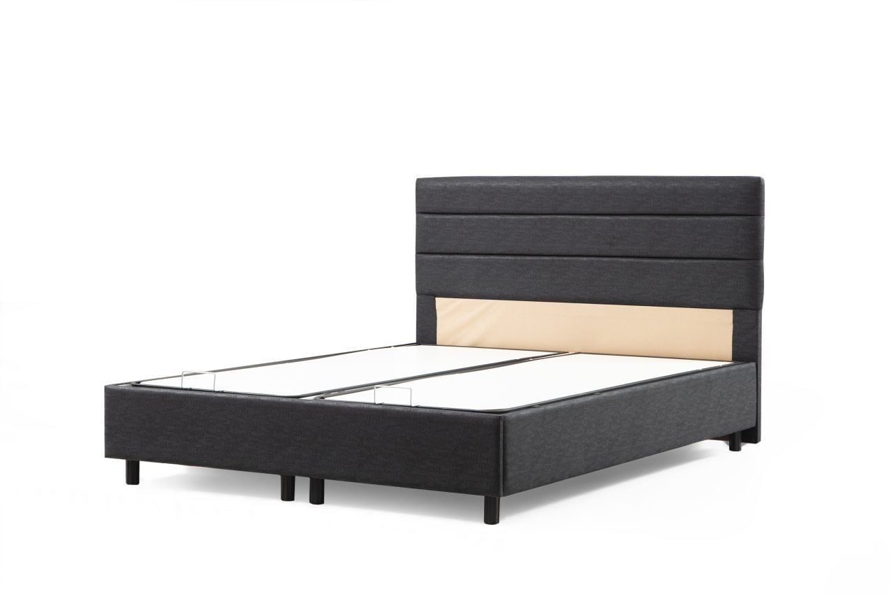 Somiera cu tablie, Hanah Home, pal melaminat, antracit, 120x200 cm, 771MND1111 — imaginea 2