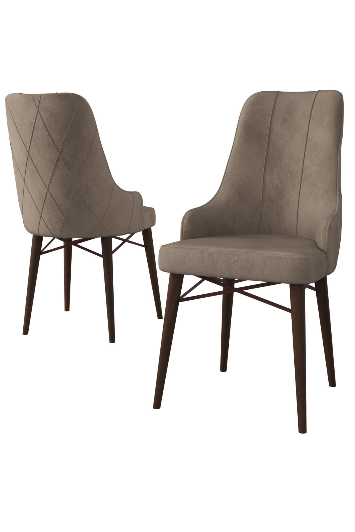 Set scaune, Hanah Home, metal, babyface, cappuccino si maro, 46x42x95 cm, 4 bucati — imaginea 2
