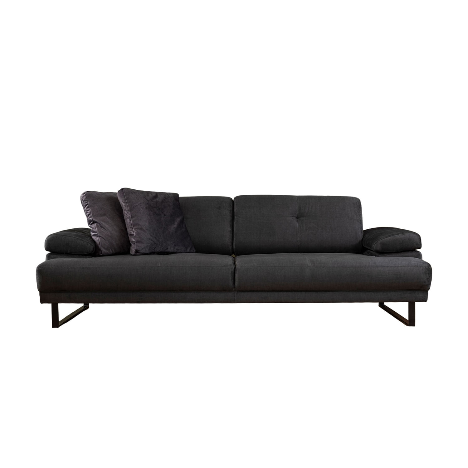Canapea extensibila 3 locuri, Hanah Home, material textil, antracit, 239x99x83 cm — imaginea 5