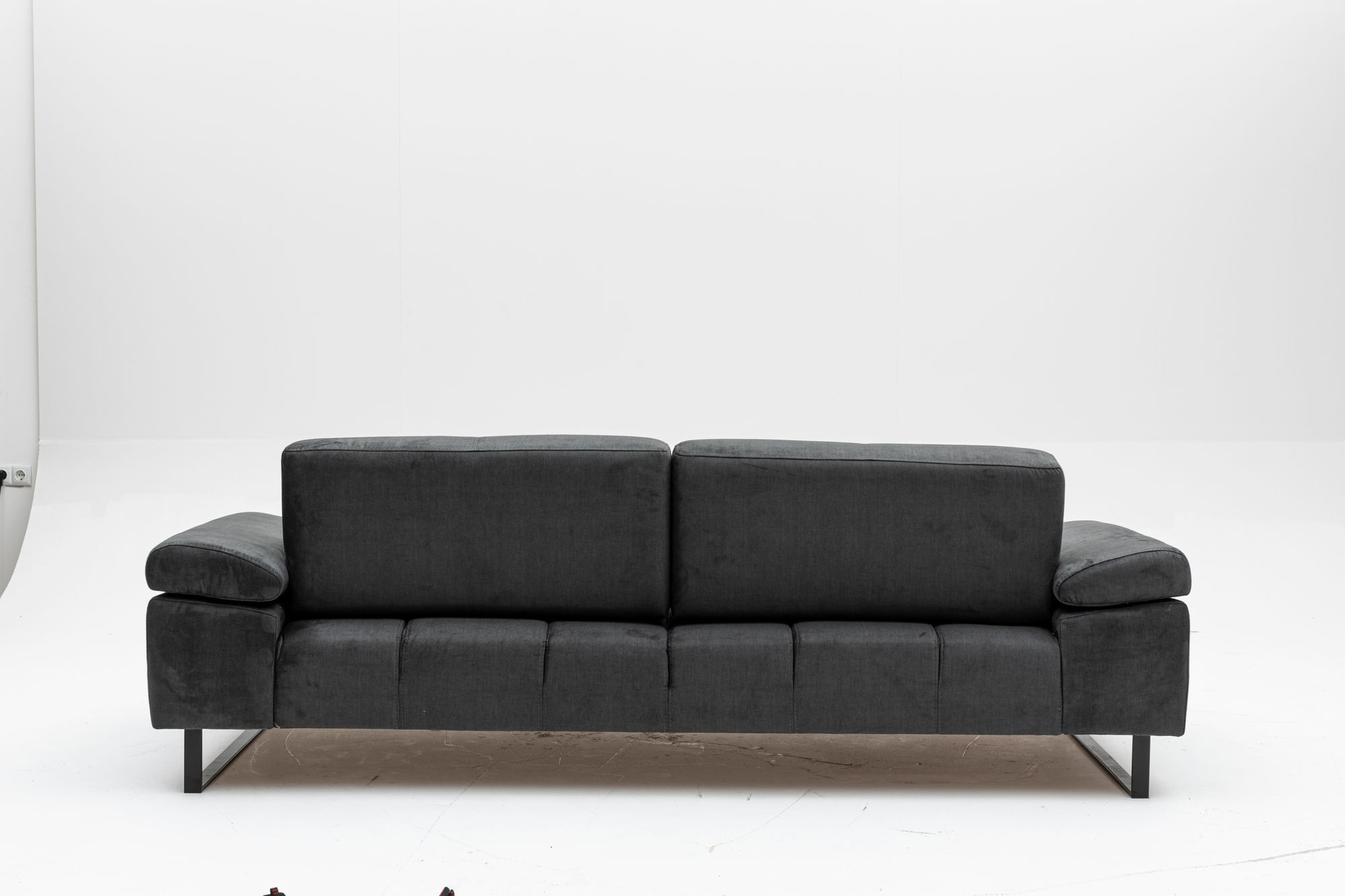 Canapea extensibila 3 locuri, Hanah Home, material textil, antracit, 239x99x83 cm — imaginea 6