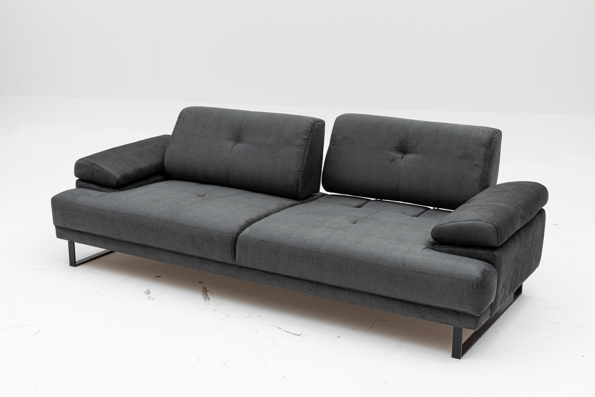 Canapea extensibila 3 locuri, Hanah Home, material textil, antracit, 239x99x83 cm — imaginea 20