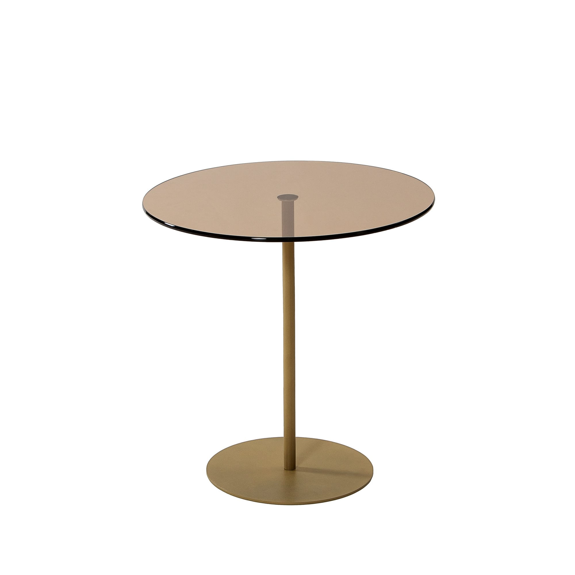 Masa laterala, Hanah Home, sticla calita, auriu bronz, 50x50x50 cm