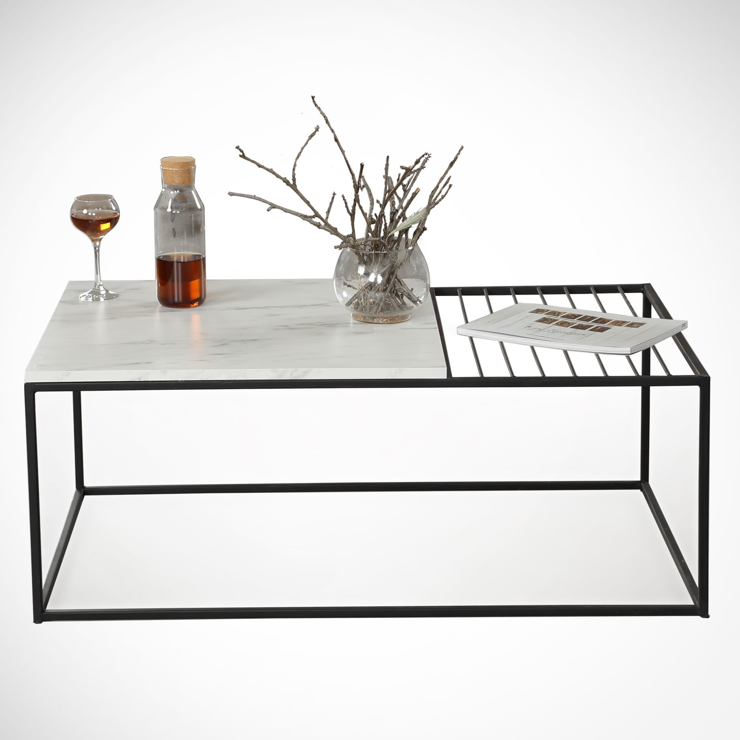 Masuta de cafea, Hanah Home, pal melaminat, alb negru, 95x55x43 cm, 801CMY2846 — imaginea 5