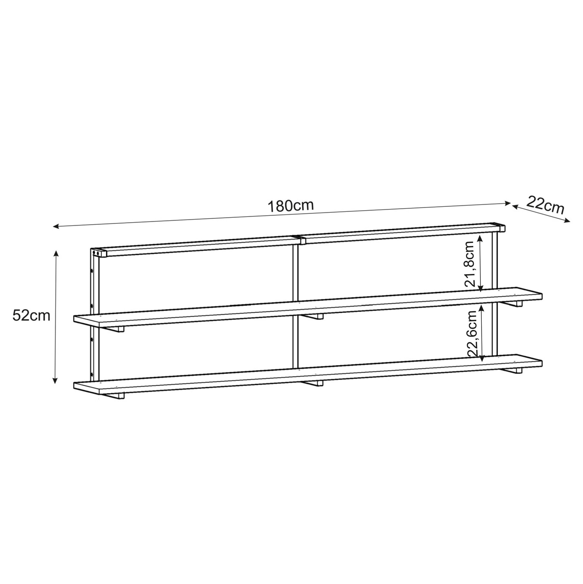 Consola, Hanah Home, pal melaminat si metal, antracit, 180x52x22 cm — imaginea 5
