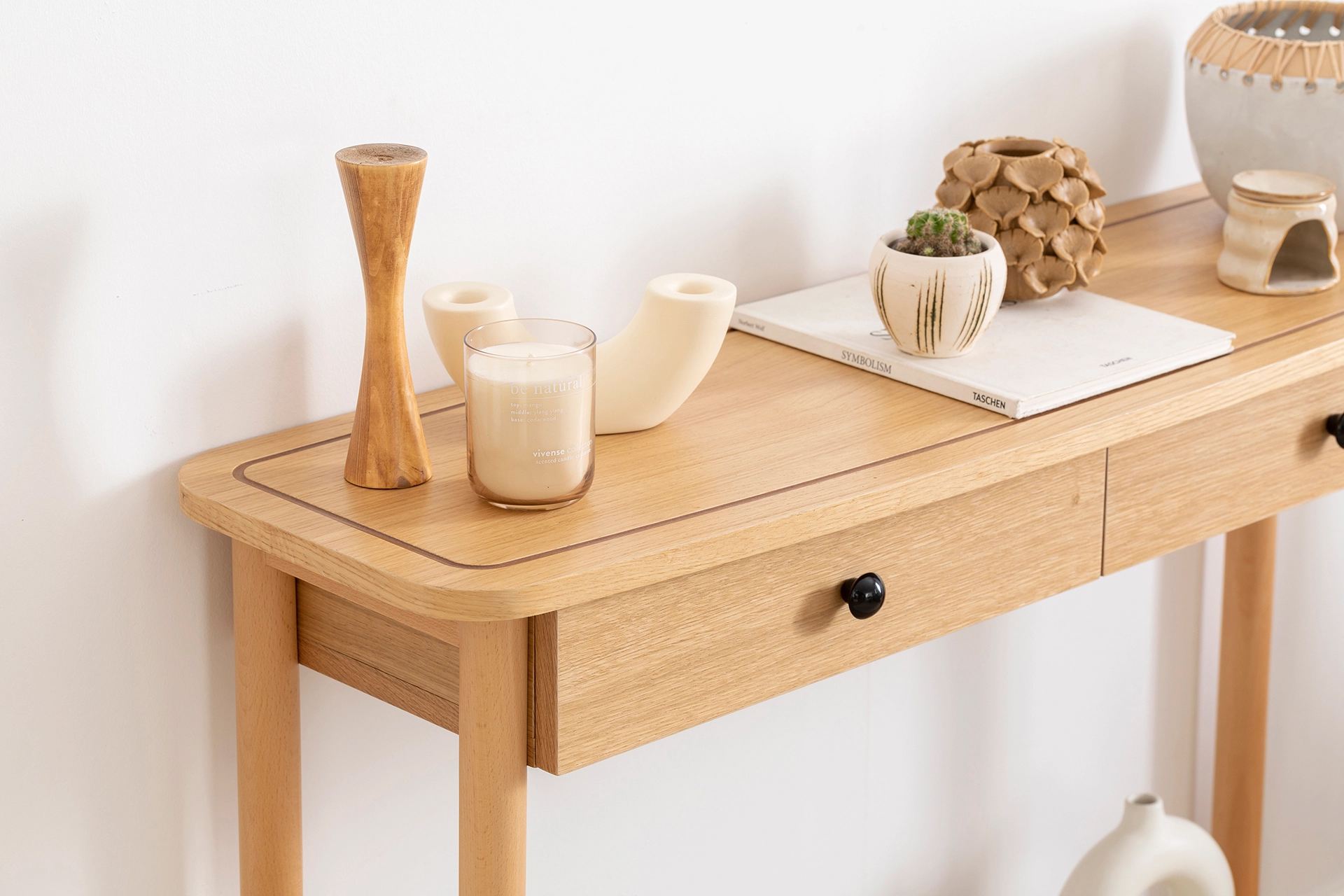 Consola, Hanah Home, mdf, natur, 110x33x80 cm — imaginea 5
