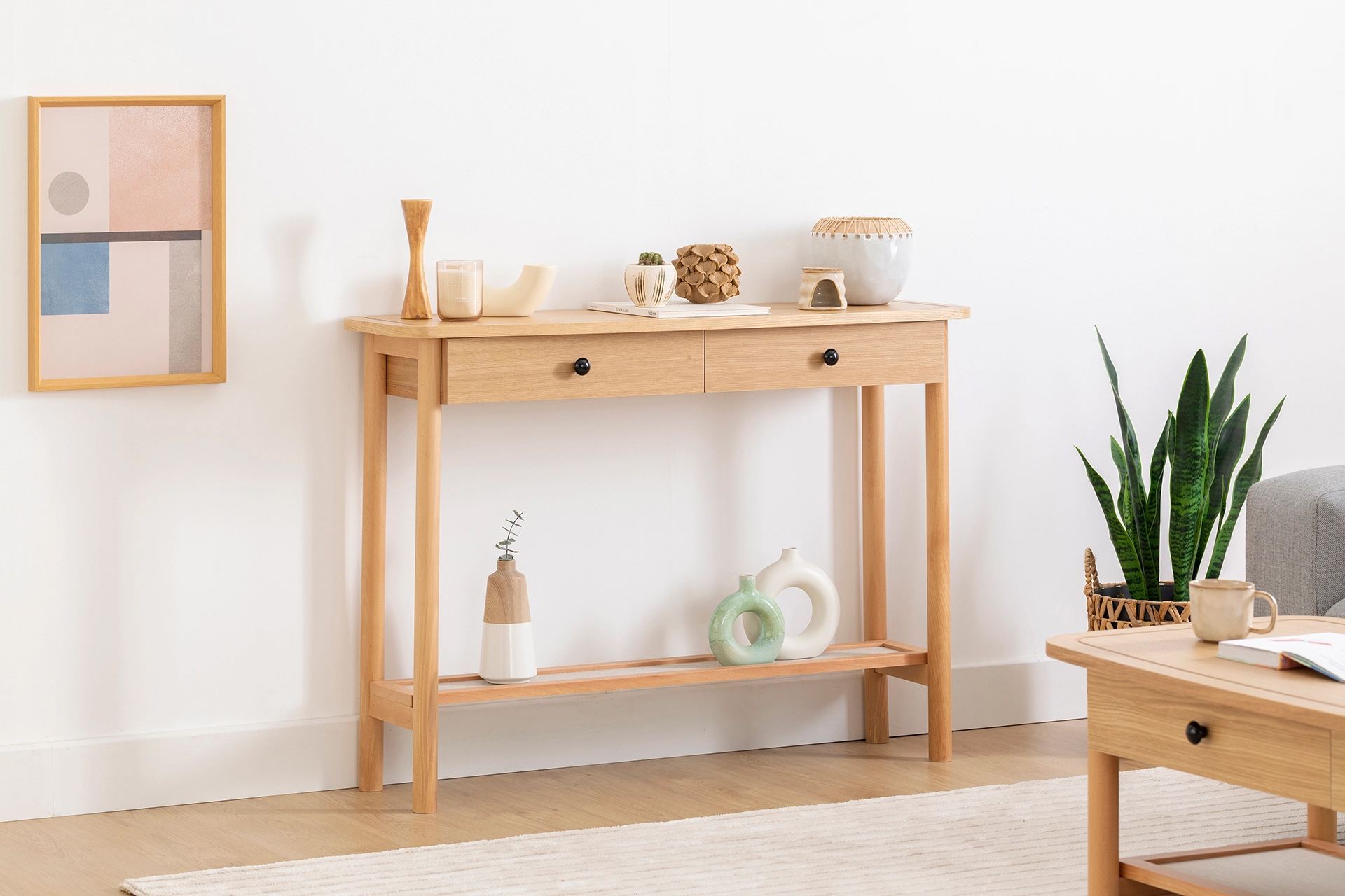 Consola, Hanah Home, mdf, natur, 110x33x80 cm — imaginea 8