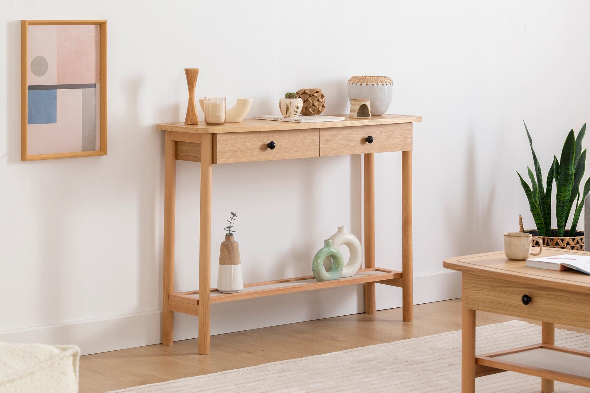 Consola, Hanah Home, mdf, natur, 110x33x80 cm — imaginea 10