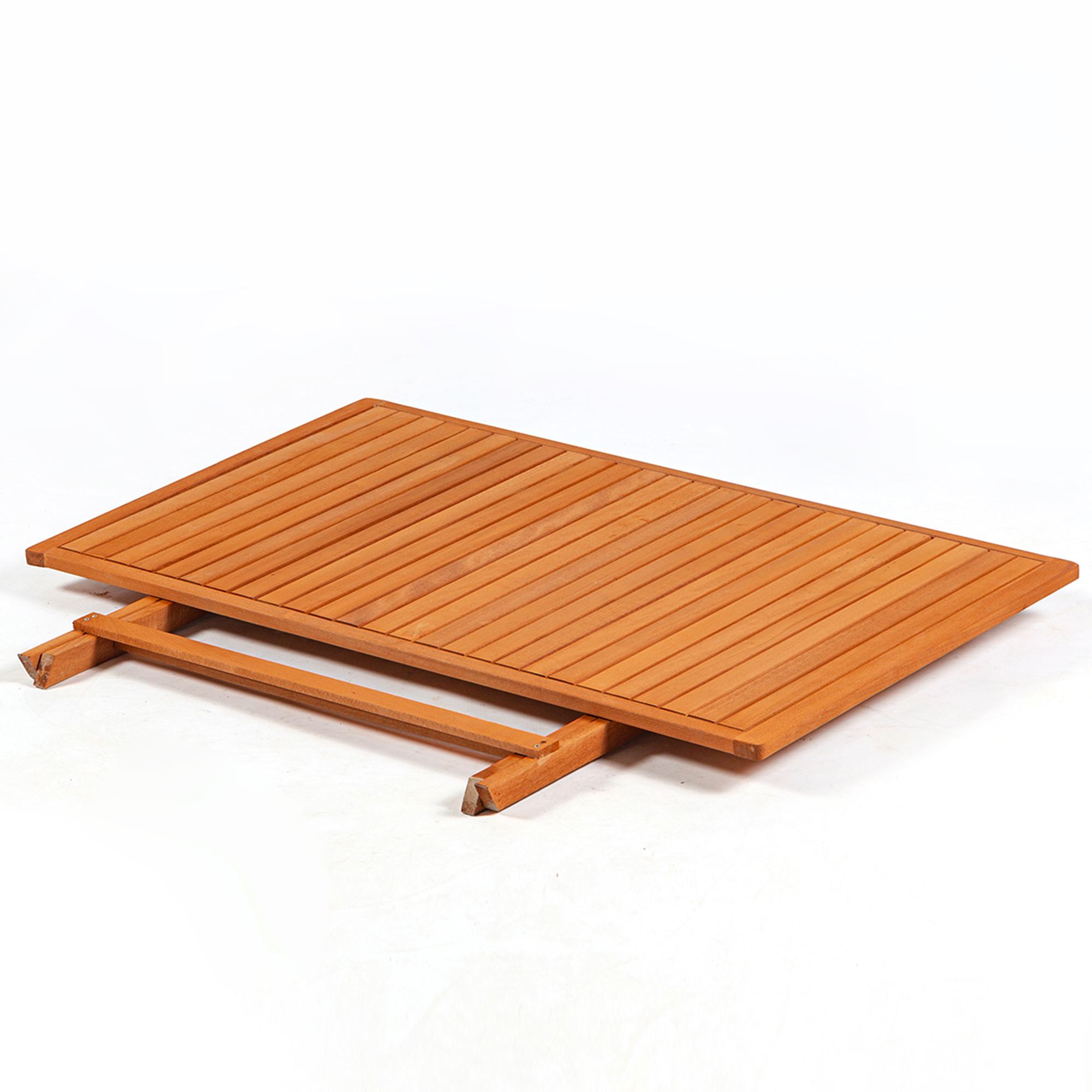 Set masa si scaune gradina, Hanah Home, lemn de carpen, crem, pliabil, 5 piese — imaginea 6