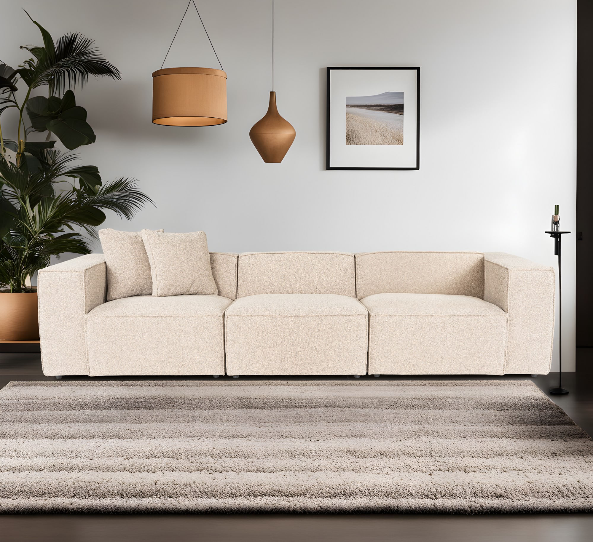 Canapea 3 locuri, Hanah Home, in, piersica, 303x108x65 cm — imaginea 4