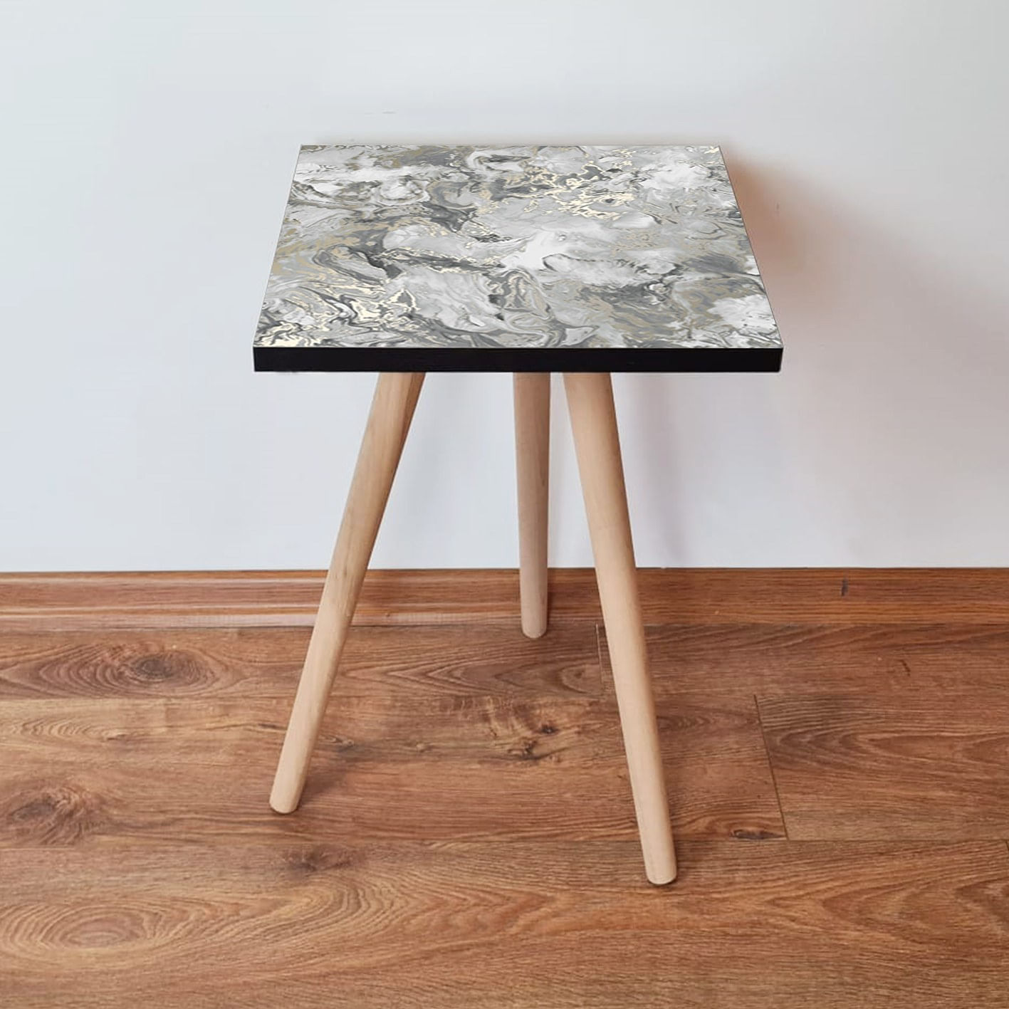 Masuta laterala, Hanah Home, mdf, gri, bej, alb, 35x35x42 cm