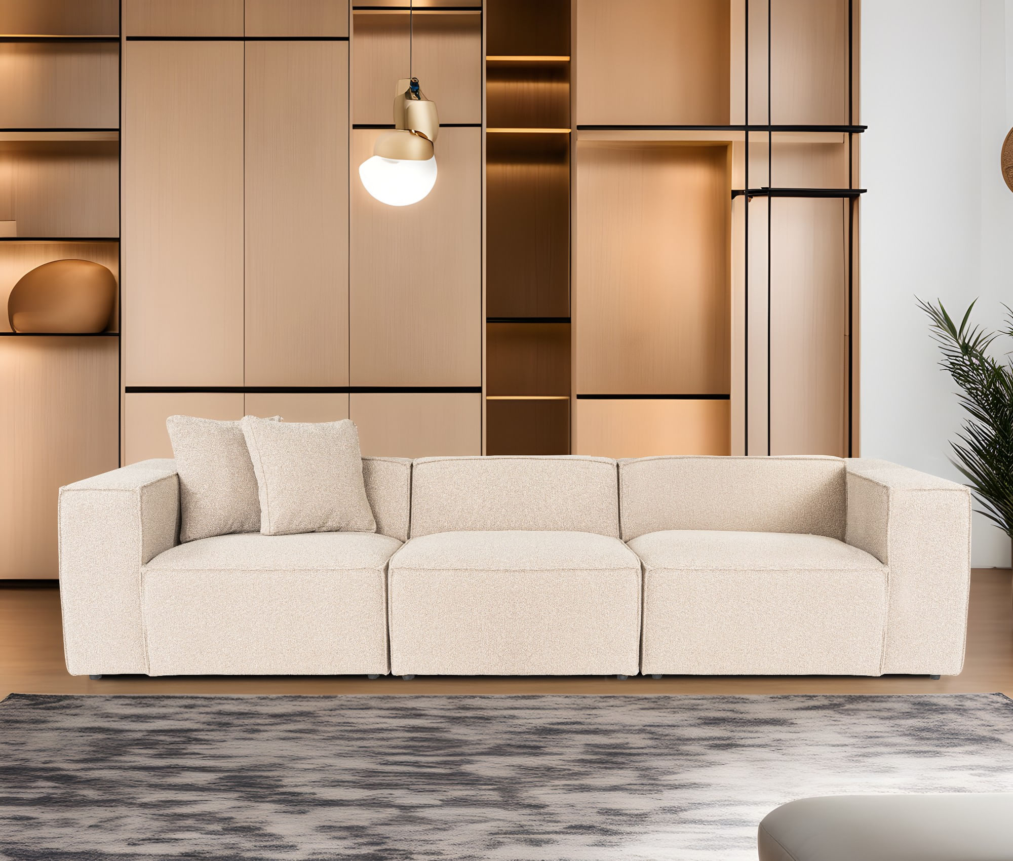 Canapea 3 locuri, Hanah Home, in, piersica, 303x108x65 cm — imaginea 5