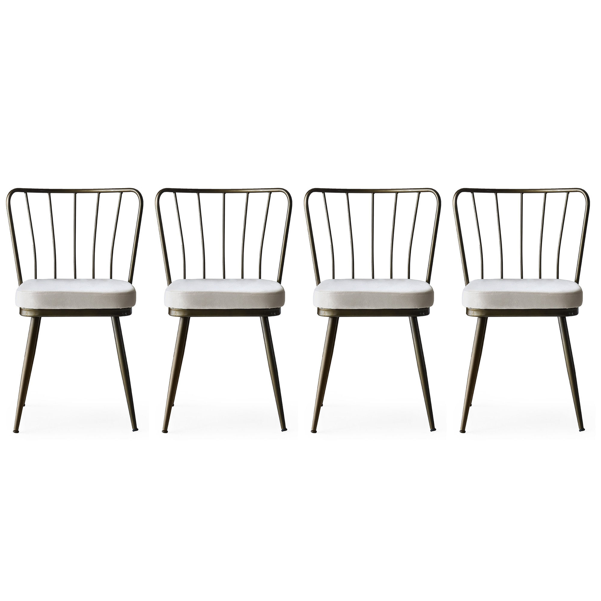 Set scaune, Hanah Home, metal, catifea, mink, 43x42x82 cm, 974NMB1190 — imaginea 4