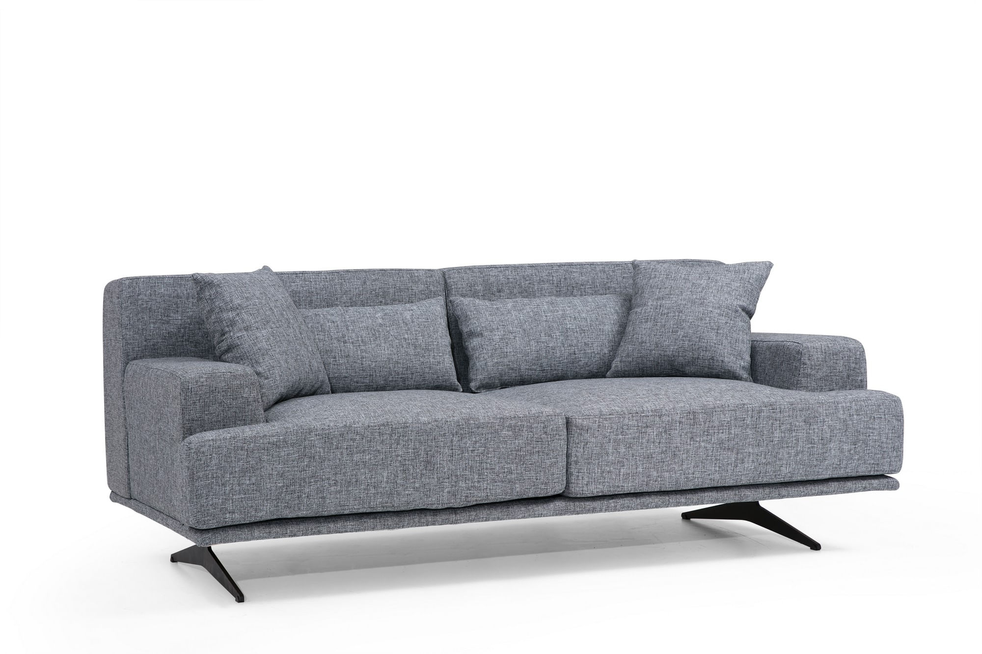 Canapea 2 locuri, Hanah Home, lemn fag si pal, gri, 200x110x80 cm — imaginea 3