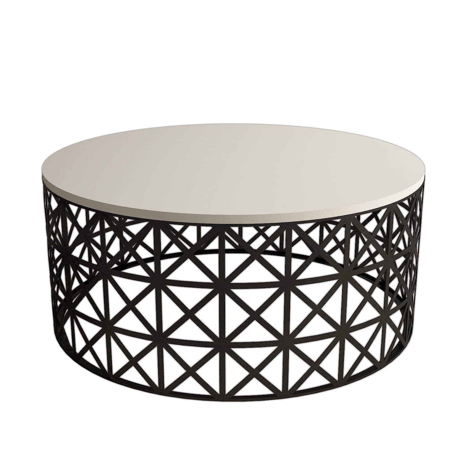 Masuta de cafea, Hanah Home, pal melaminat, crem si negru, 90x90x38 cm, 845HCT5230 — imaginea 4