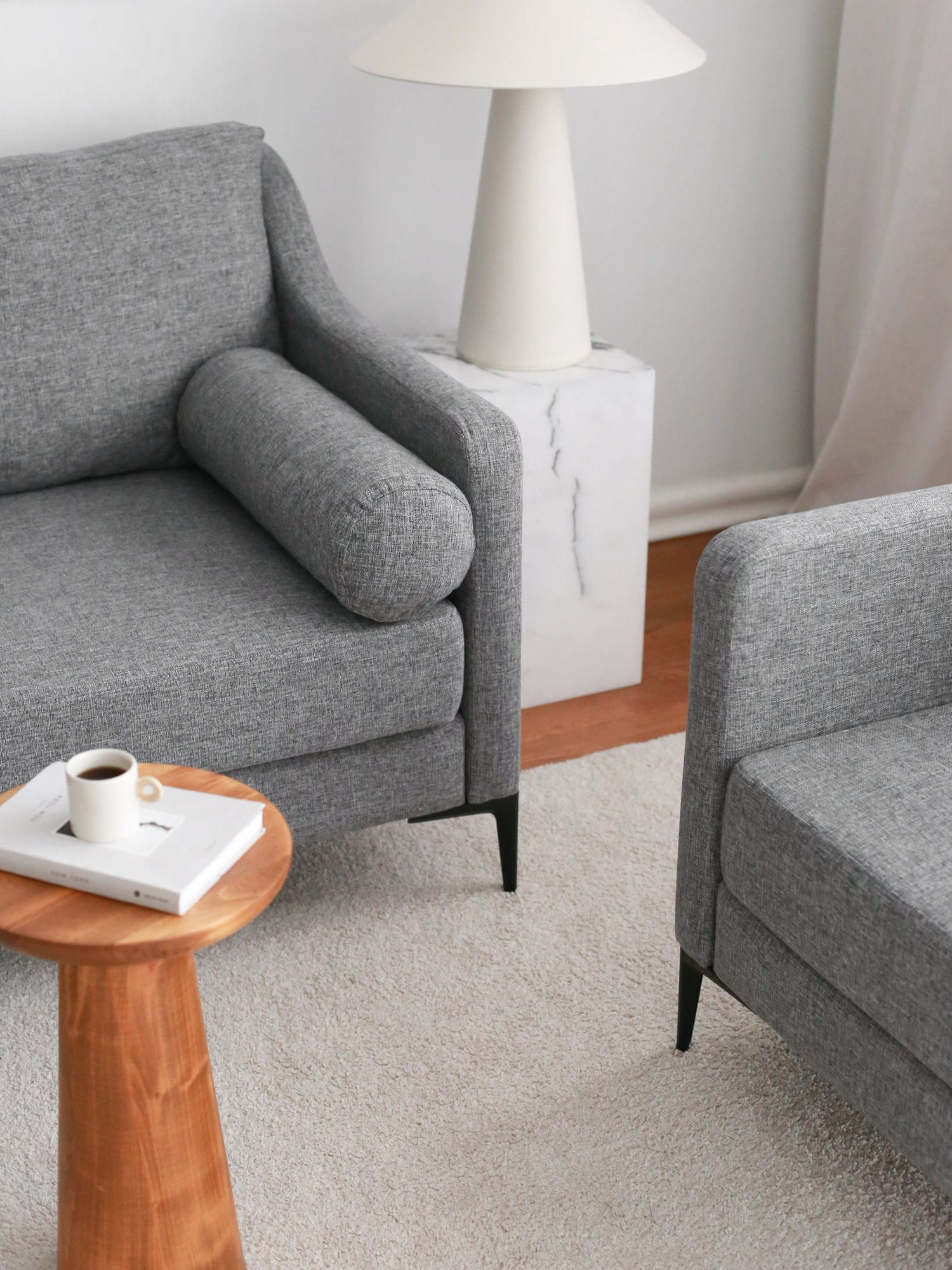 Fotoliu, Atelier Del Sofa, stofa in, gri, 80x82x93 cm — imaginea 4