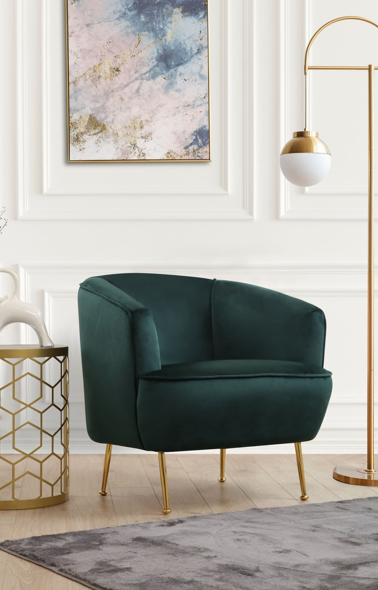 Fotoliu, Hanah Home, lemn fag si pal, verde, 83x75x72 cm — imaginea 6