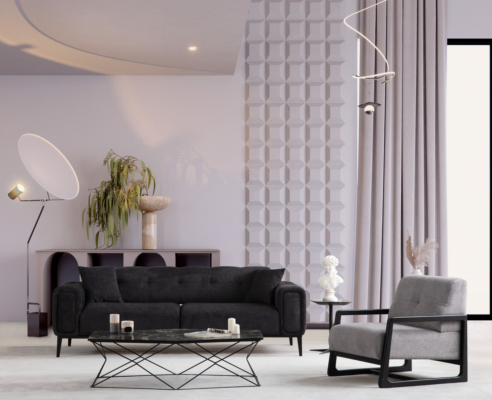 Fotoliu, Atelier Del Sofa, lemn de fag si placi aglomerate, gri deschis, 67x80x77 cm — imaginea 6