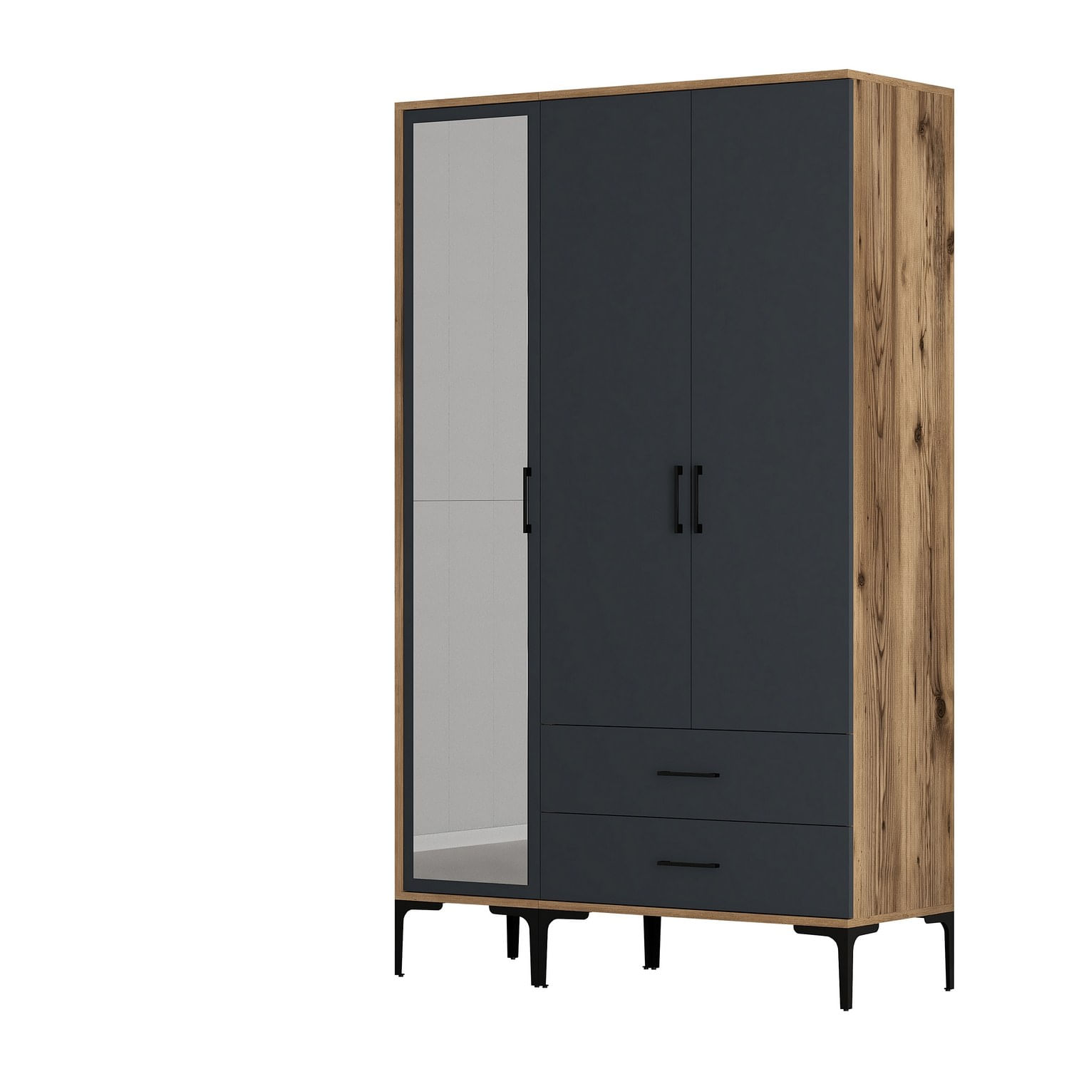Sifonier, Hanah Home, pal melaminat, nuc si antracit, 120x47.5x201.4 cm, 845HCT5454 — imaginea 5