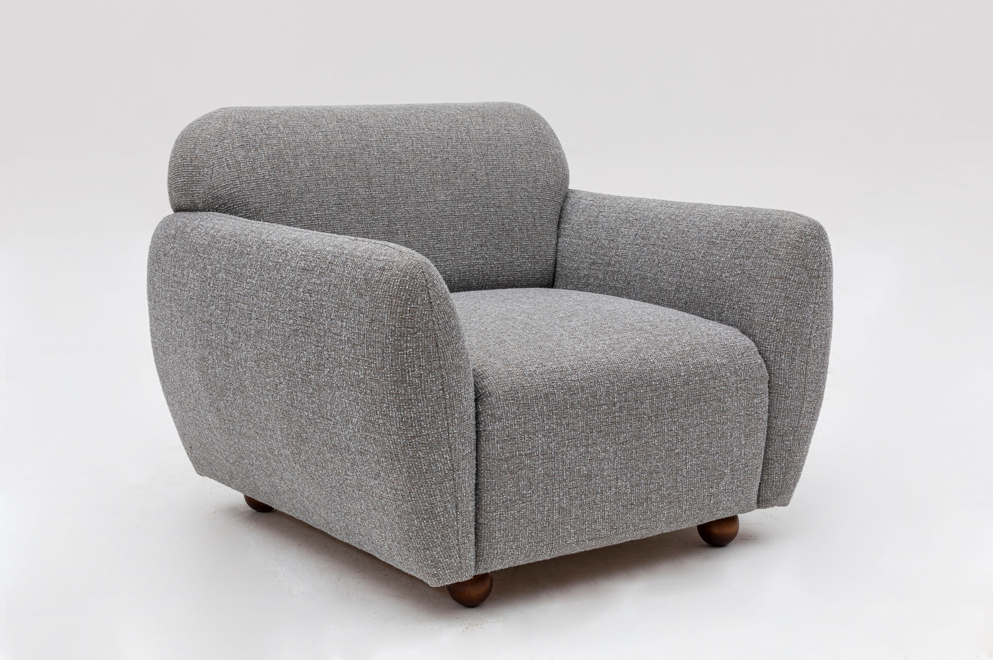 Fotoliu, Hanah Home, poliester, gri deschis, 90x86x86 cm — imaginea 3