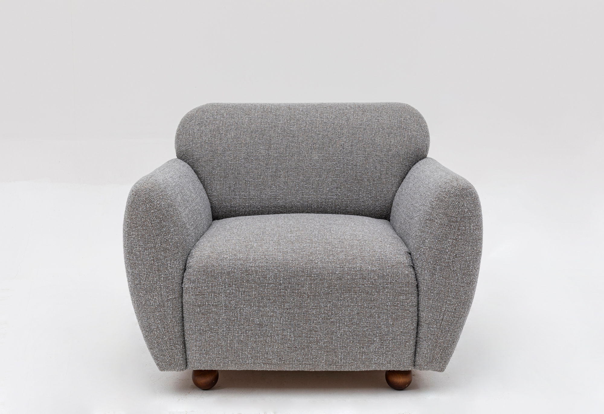 Fotoliu, Hanah Home, poliester, gri deschis, 90x86x86 cm — imaginea 7