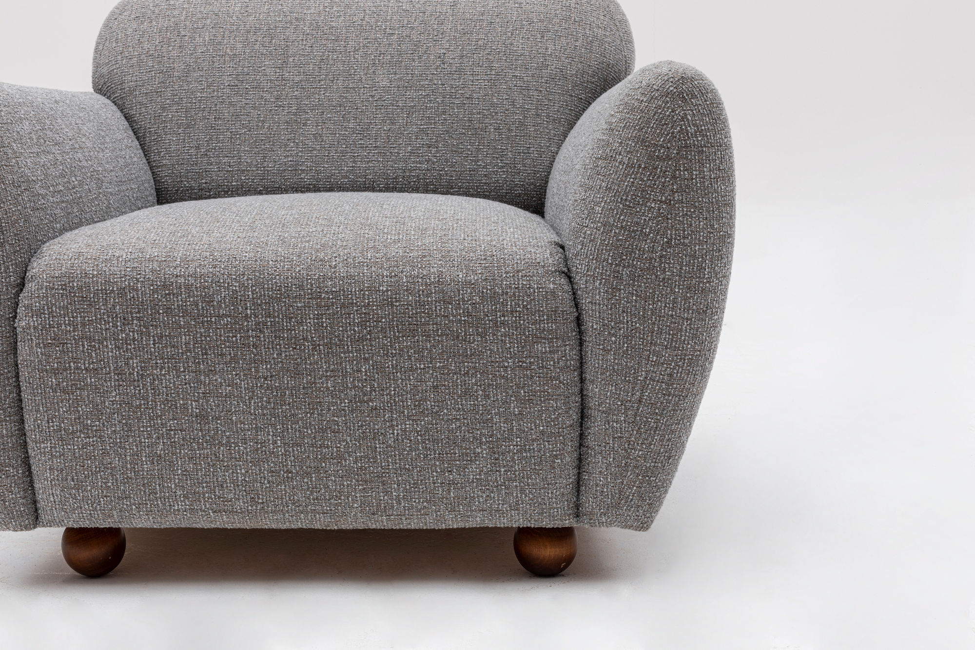 Fotoliu, Hanah Home, poliester, gri deschis, 90x86x86 cm — imaginea 8